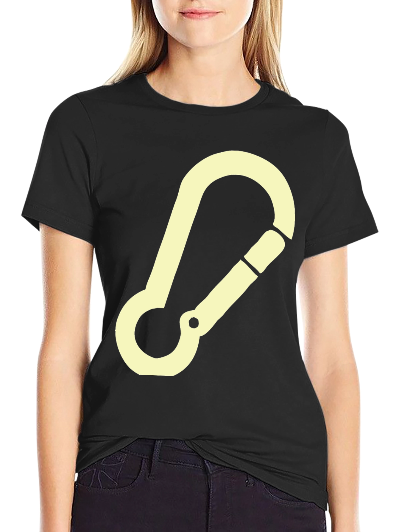 Carabiner Graphic Tee - Black Cotton T-Shirt