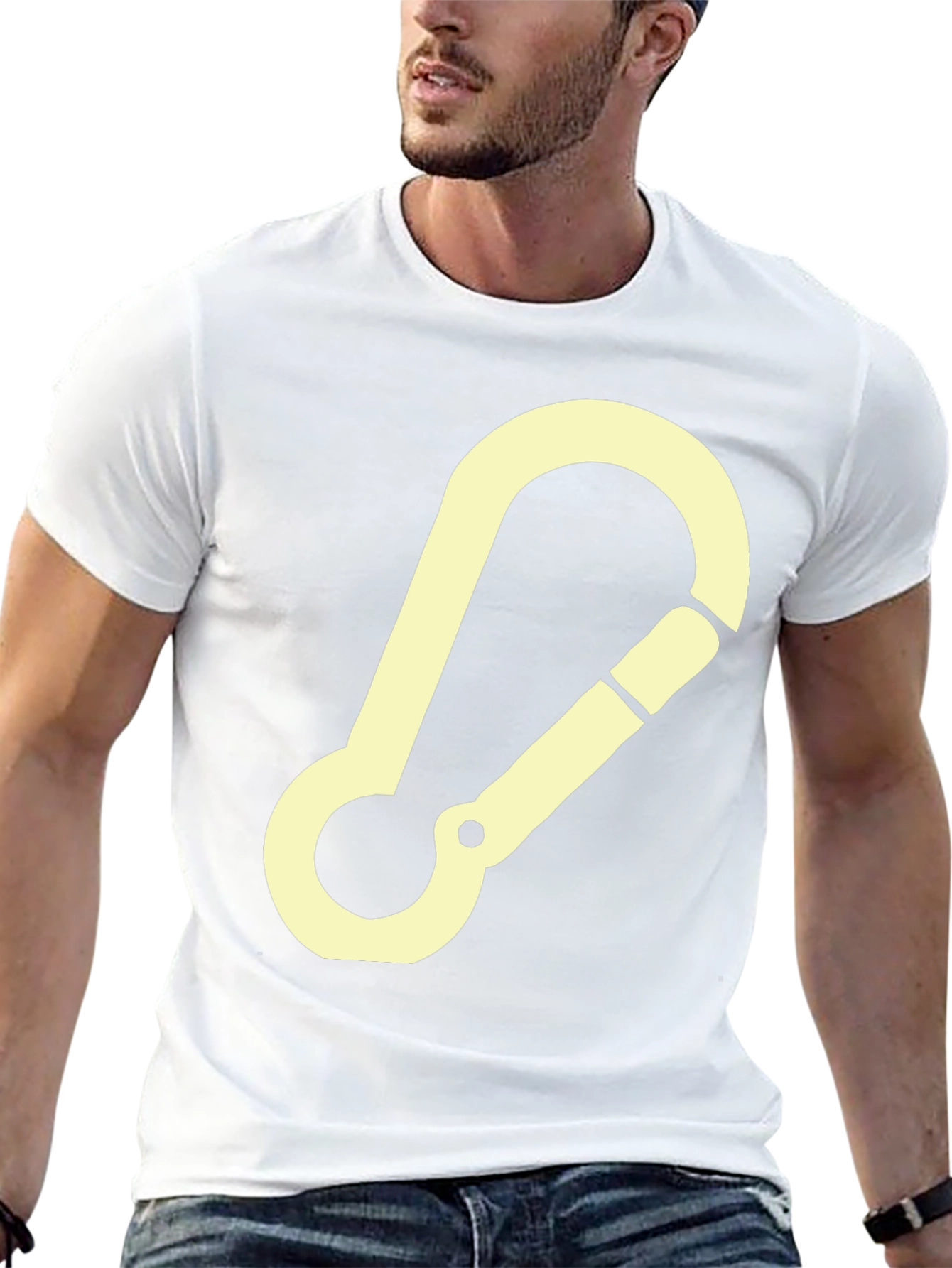 Carabiner Graphic Tee - Black Cotton T-Shirt
