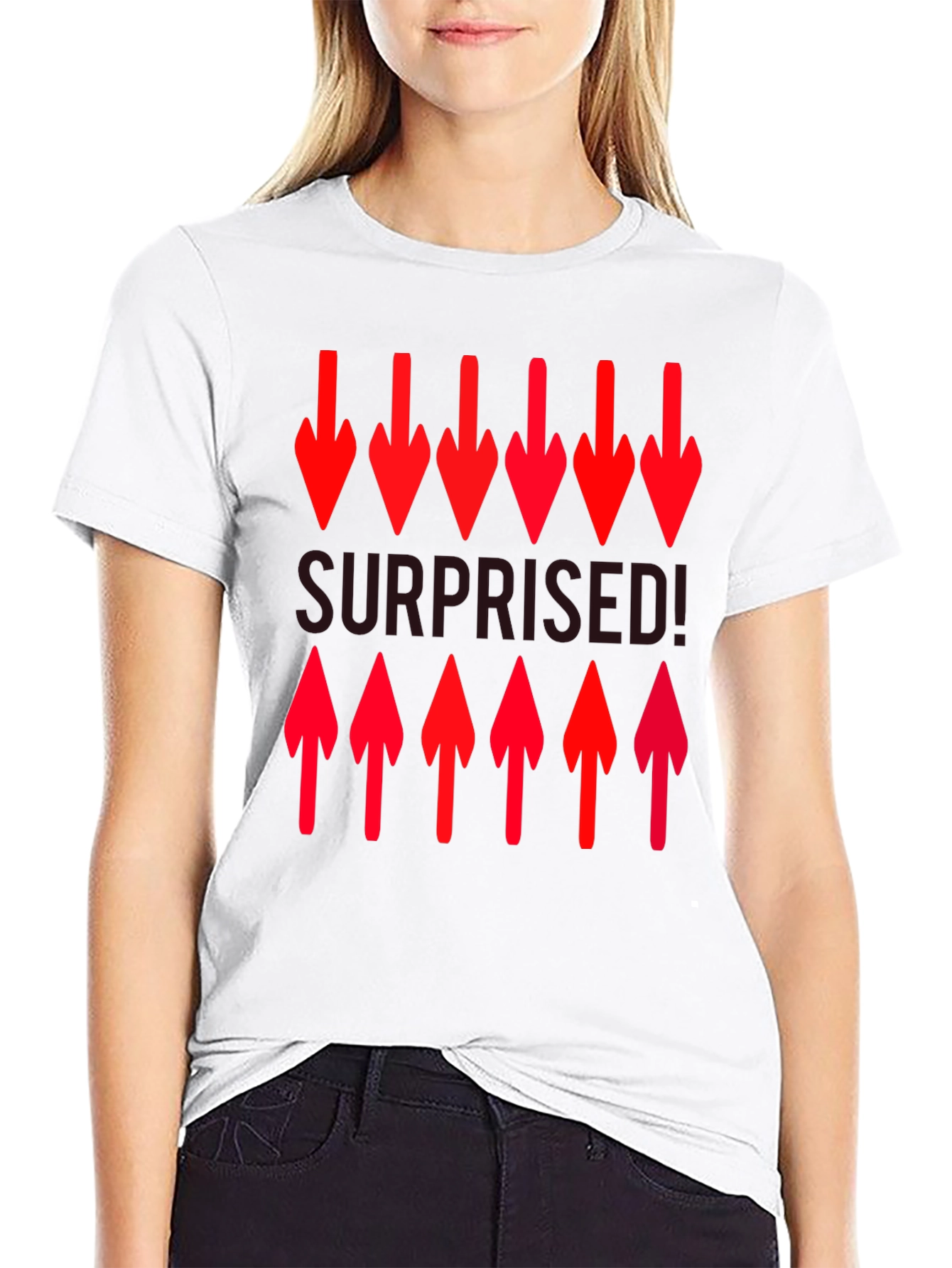Surprised! Graphic Print Crew Neck T-Shirt