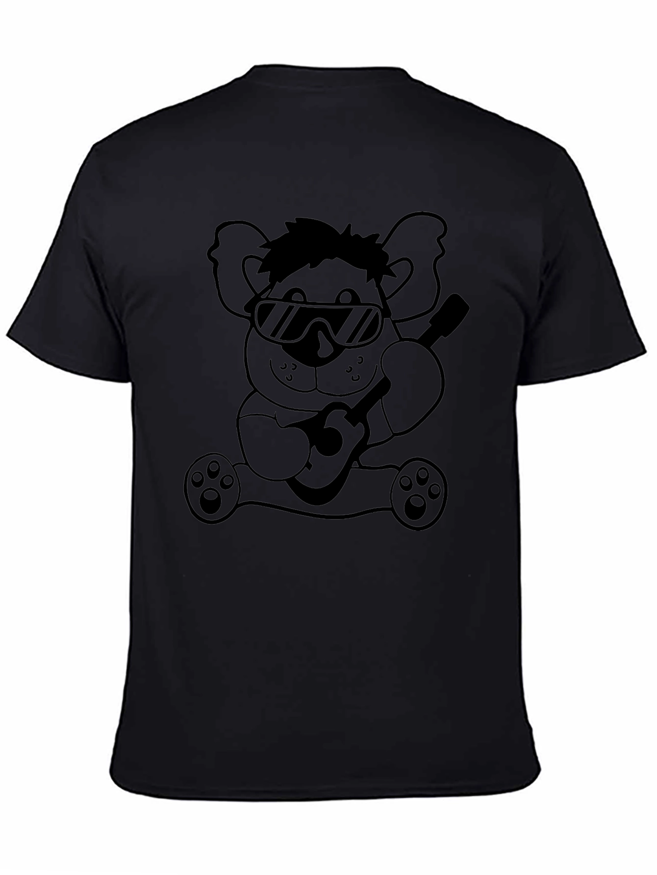 Cool Koala Guitar T-Shirt - Black Cotton