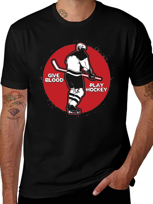 Give Blood Play Hockey Graphic Tee