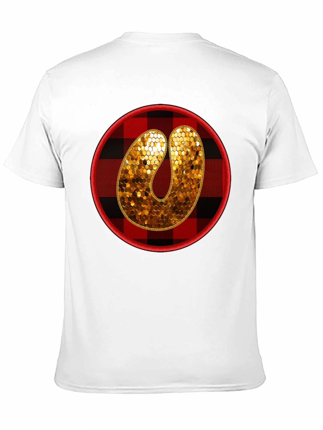 Plaid Letter O Sequin Graphic Tee