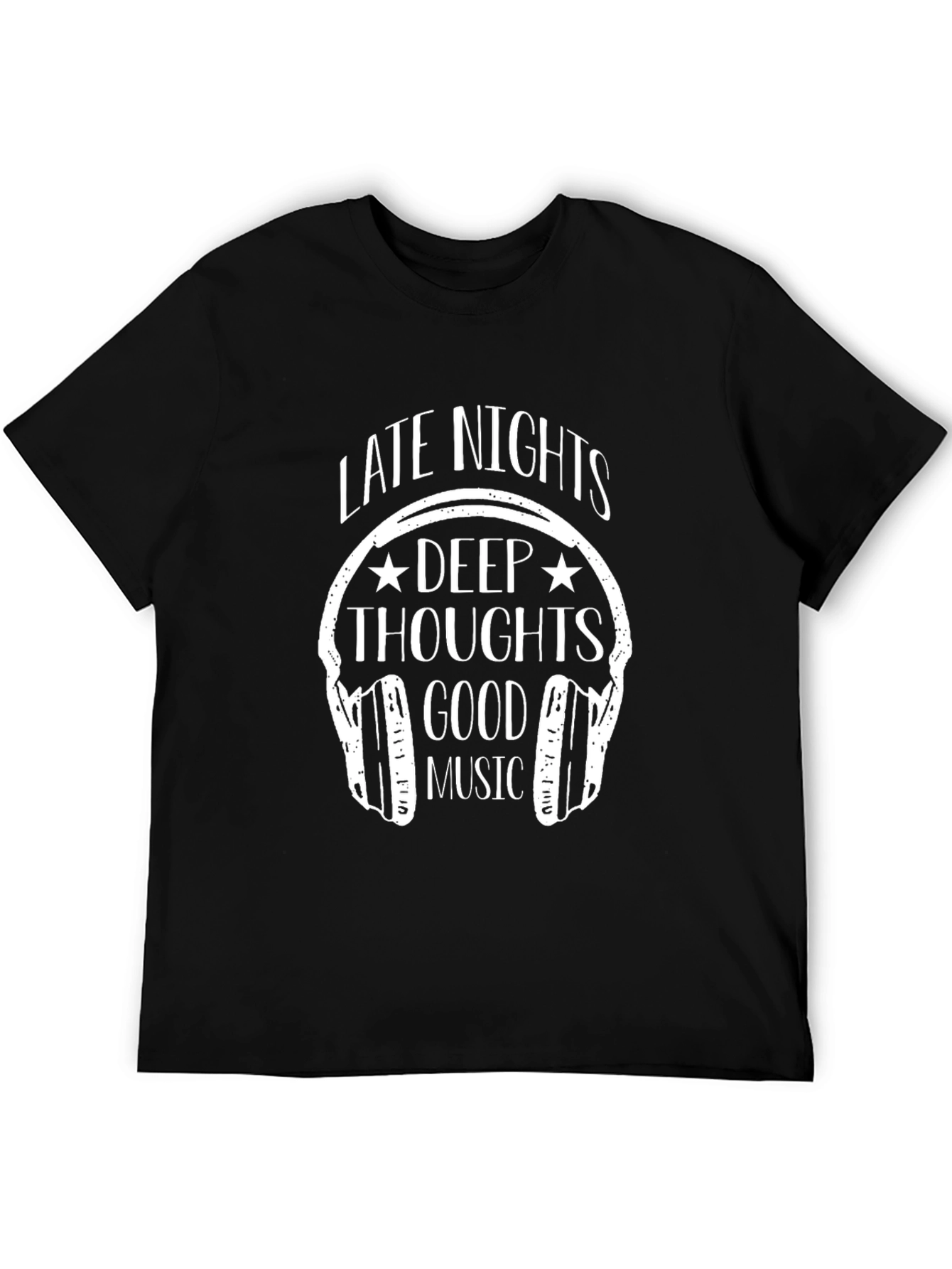 Late Nights Deep Thoughts Music Graphic T-Shirt