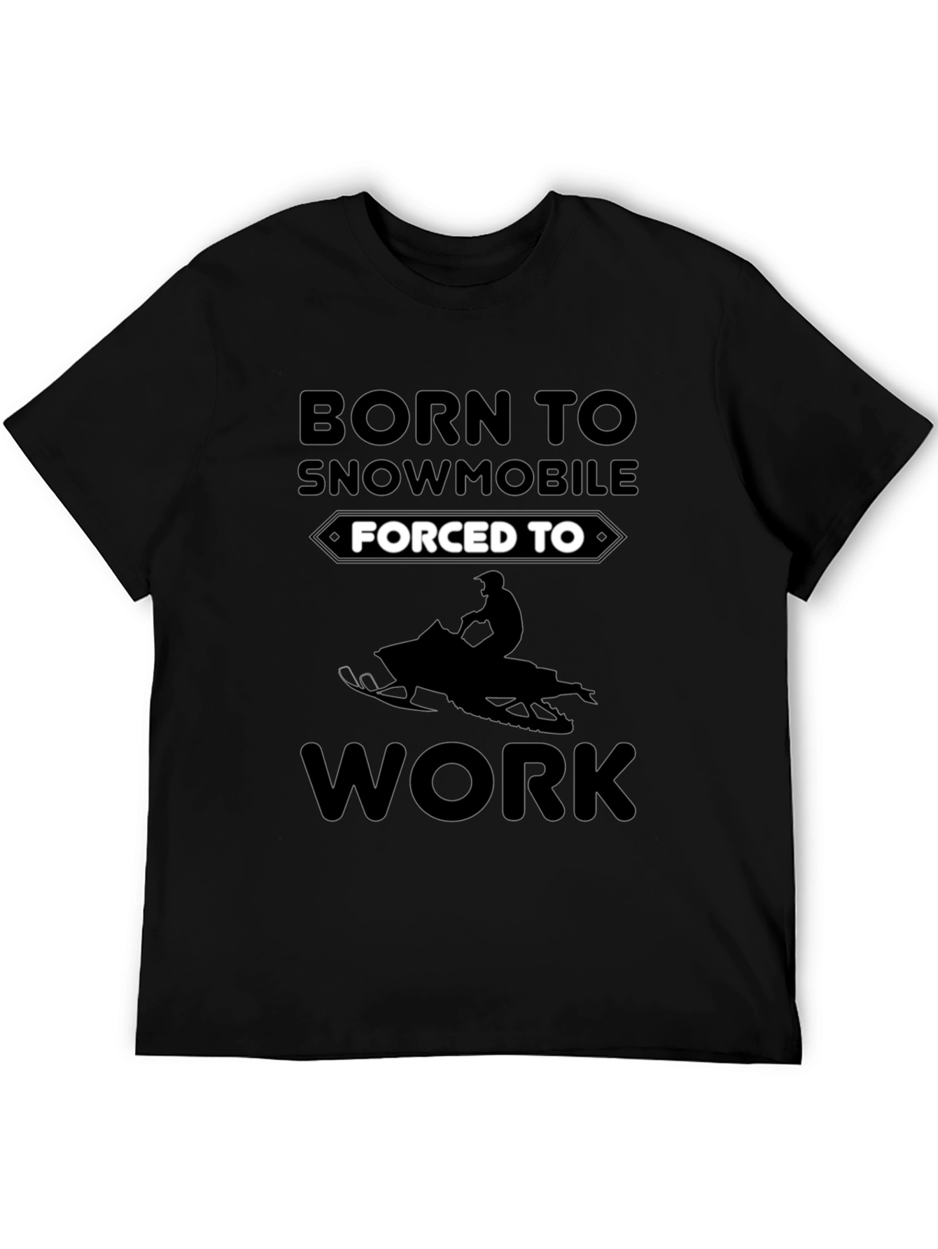 Born To Snowmobile T-Shirt - Black Graphic Tee