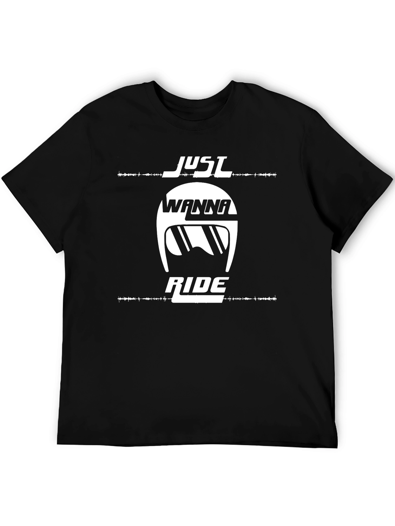 Just Wanna Ride Graphic Tee - Black Cotton T-Shirt
