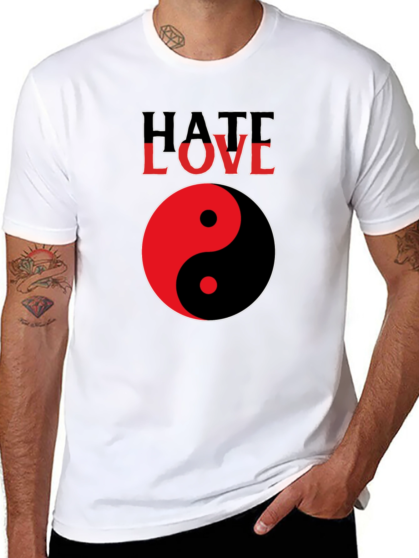 Hate Love Yin Yang Graphic Tee
