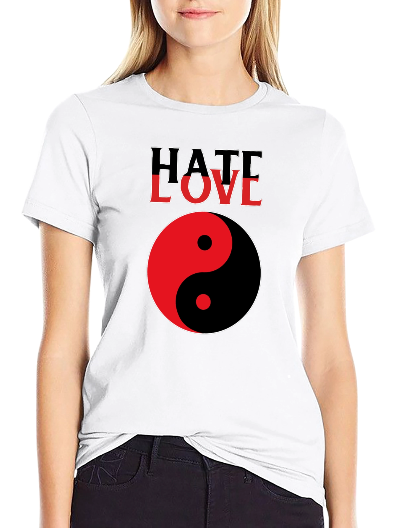 Hate Love Yin Yang Graphic Tee