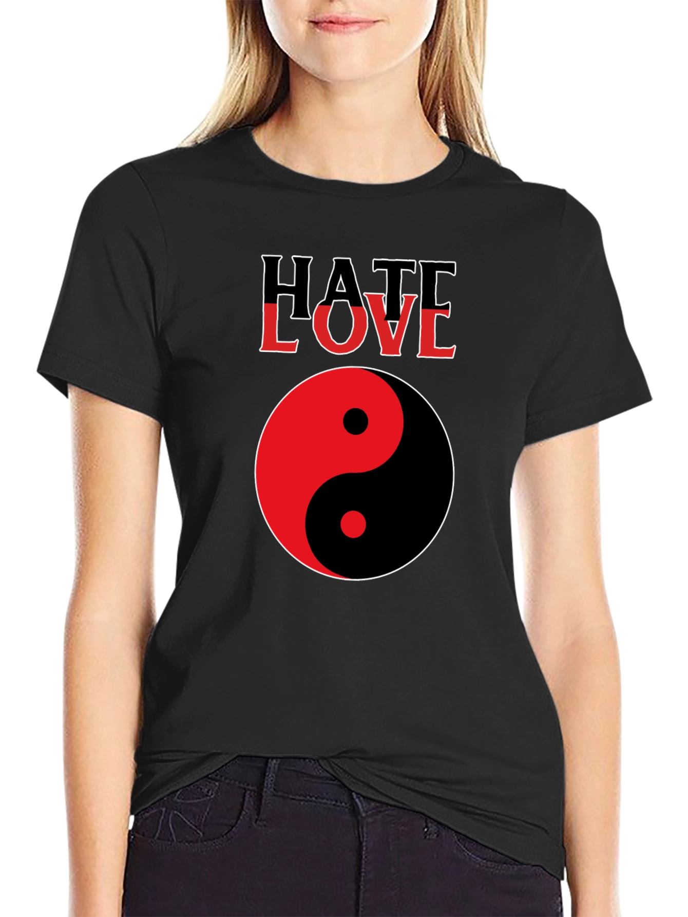 Hate Love Yin Yang Graphic Tee