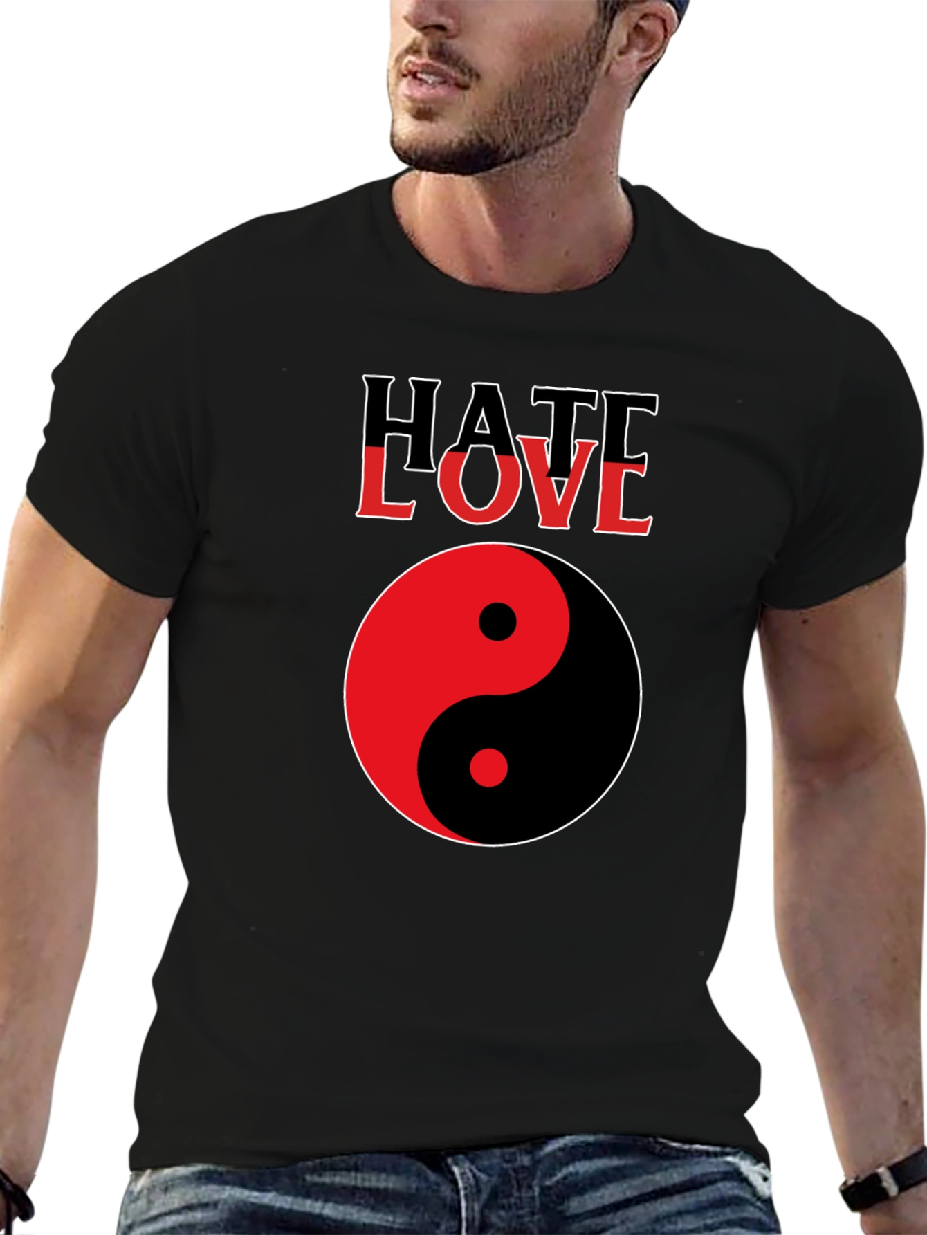 Hate Love Yin Yang Graphic Tee