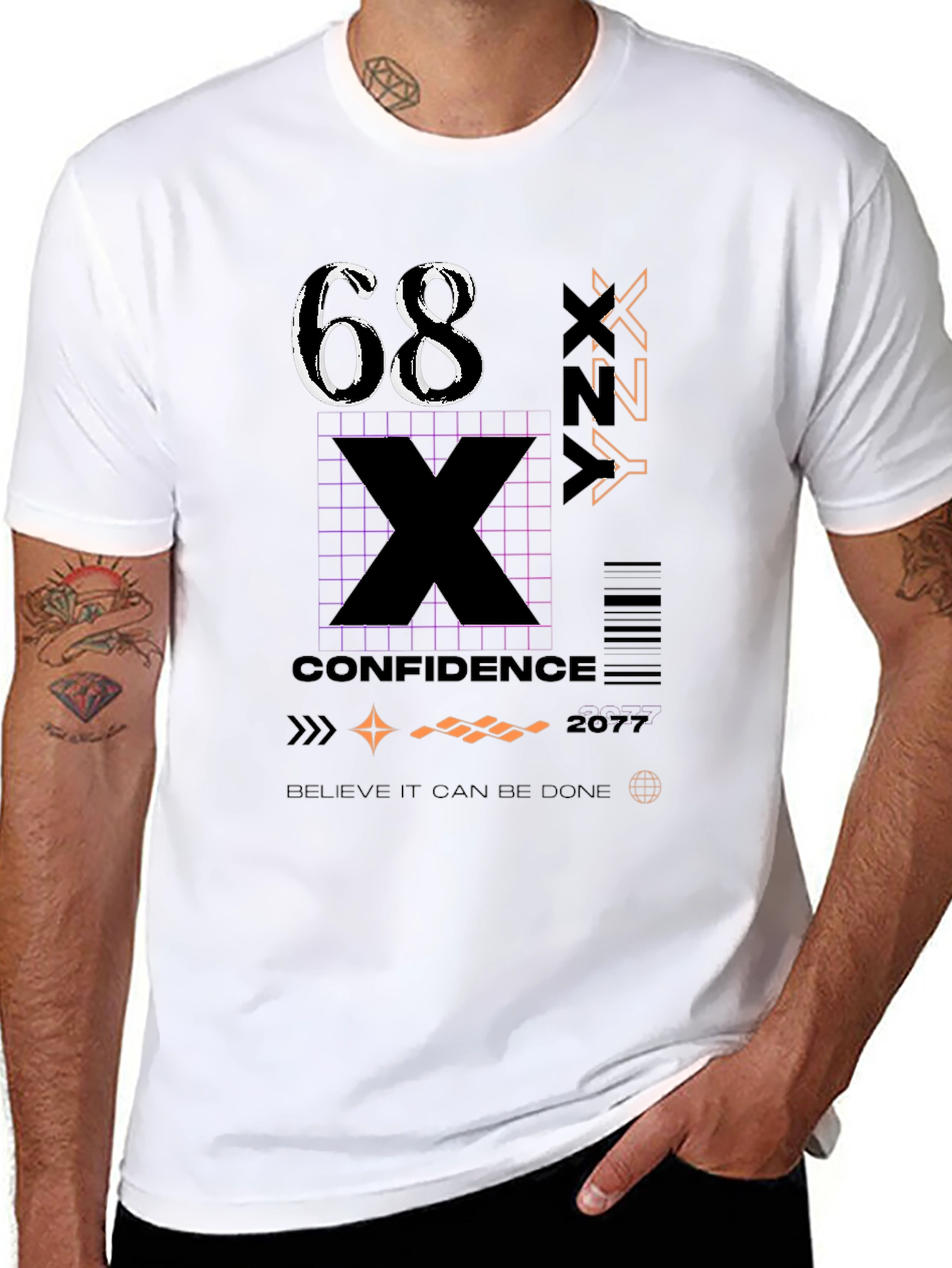 Stylish Graphic Tee: 68 Confidence Believe It!