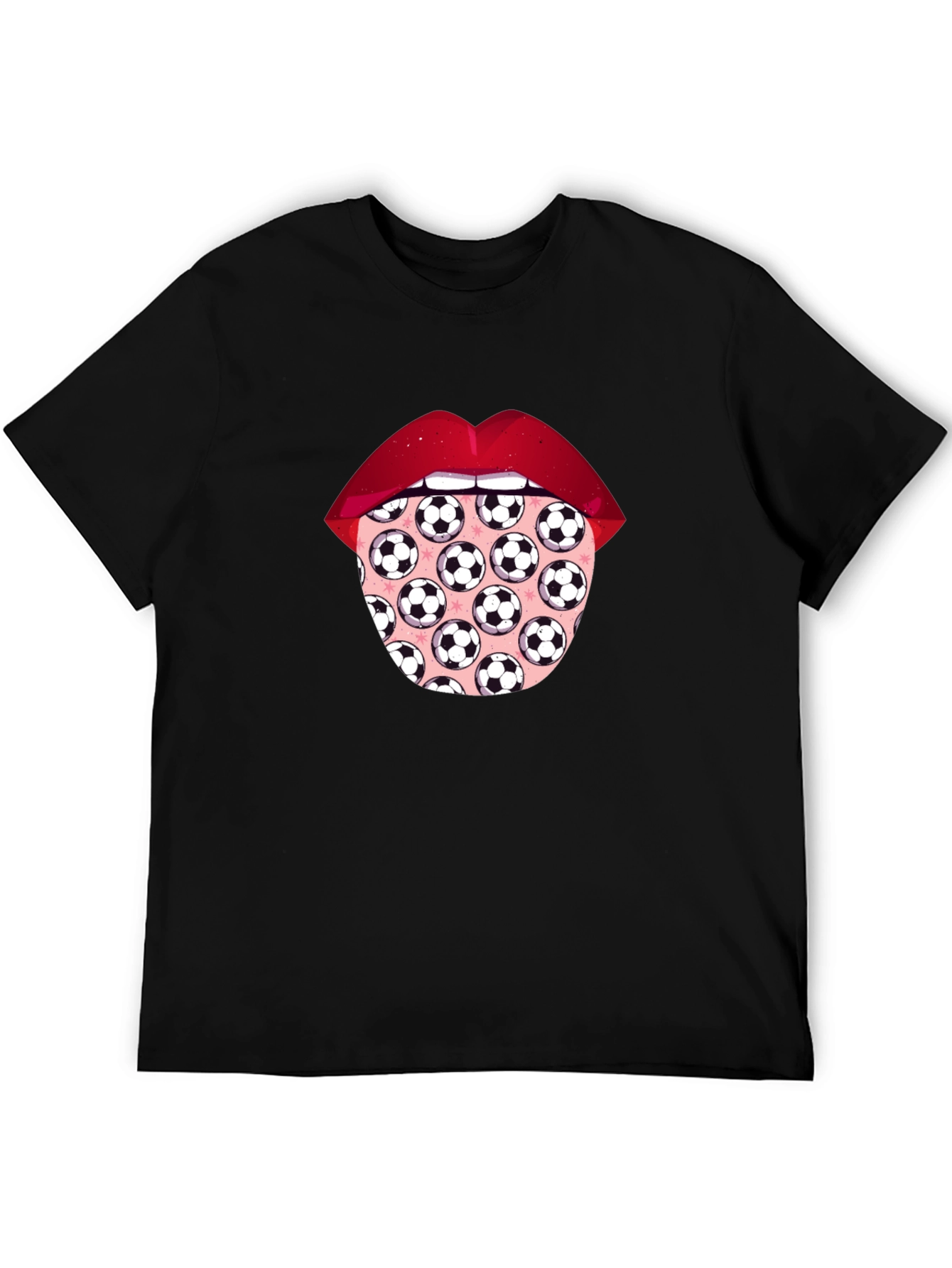 Soccer Ball Tongue Graphic T-Shirt