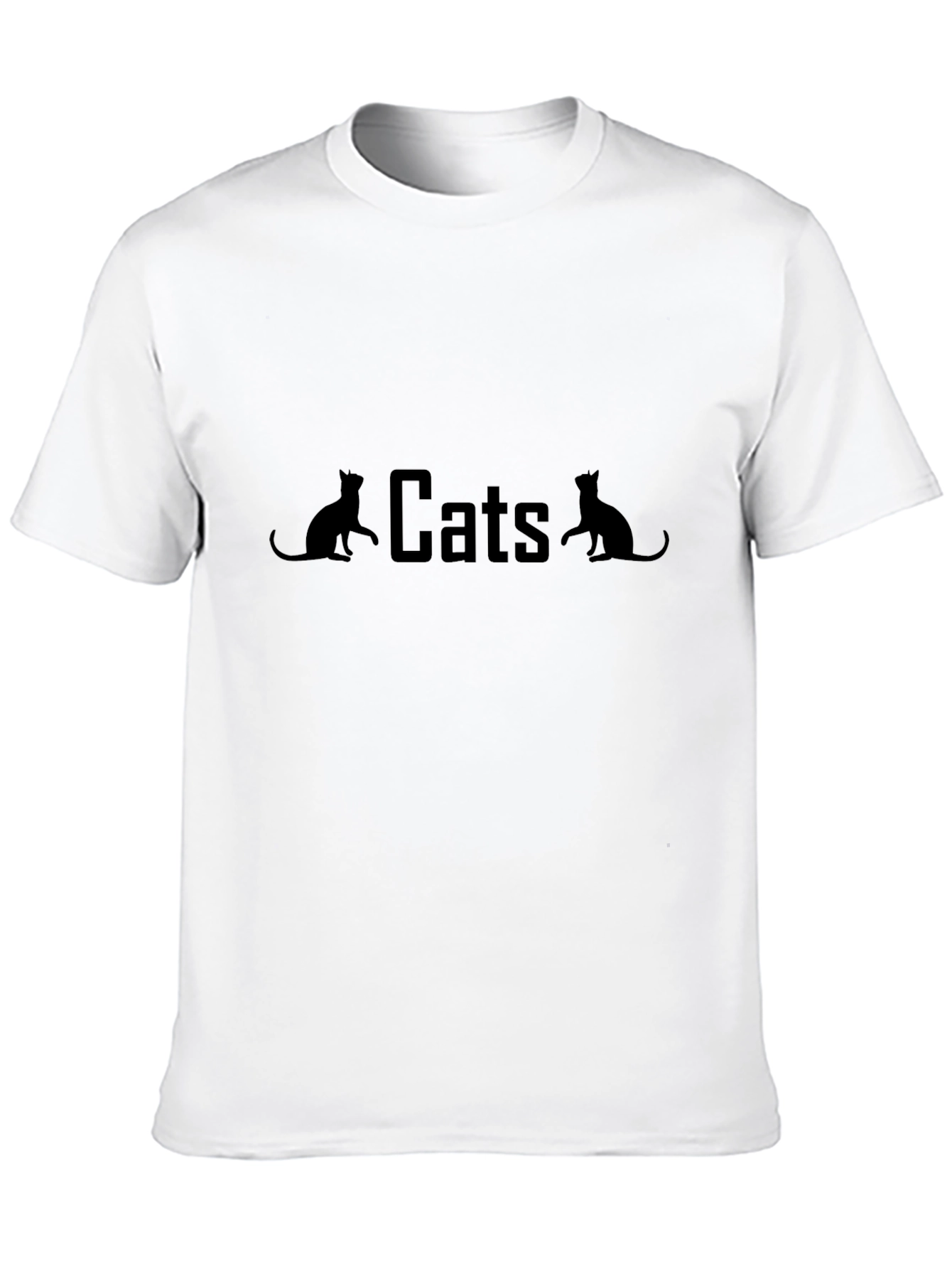 Cats Graphic Print Black T-Shirt