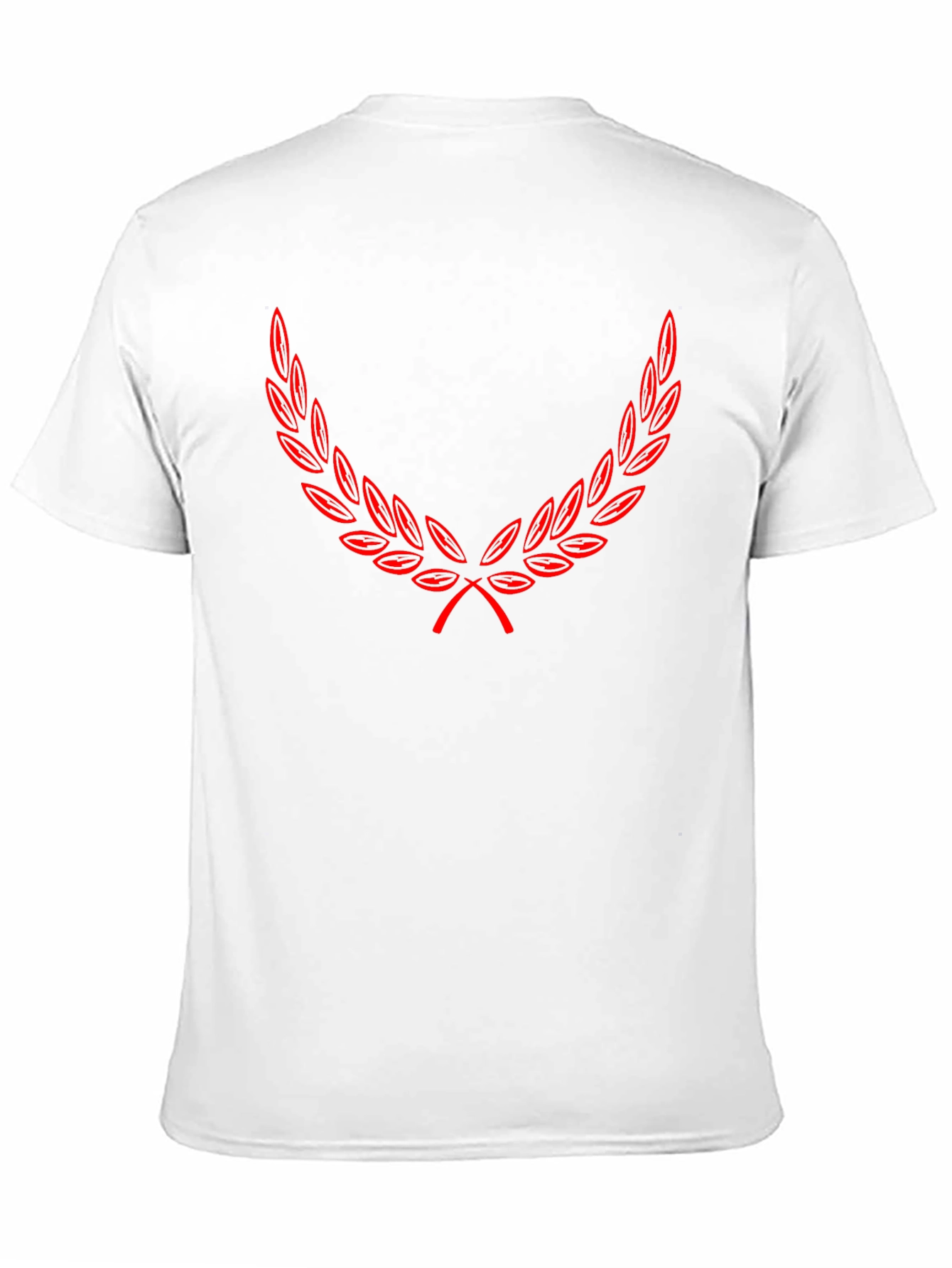 Black T-Shirt with Red Laurel Wreath Design