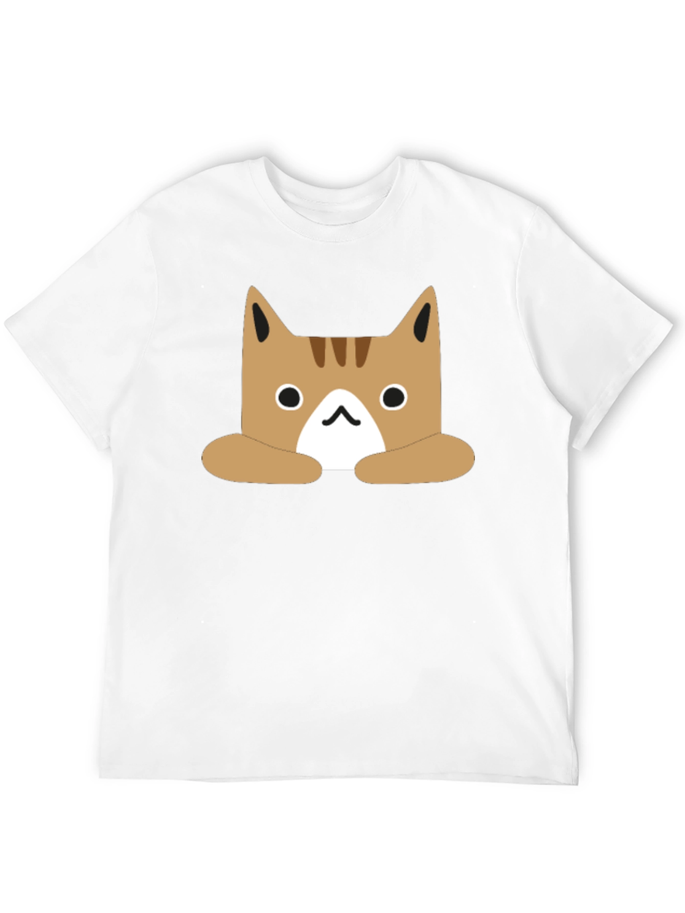 Cute Cartoon Cat Graphic Black T-Shirt