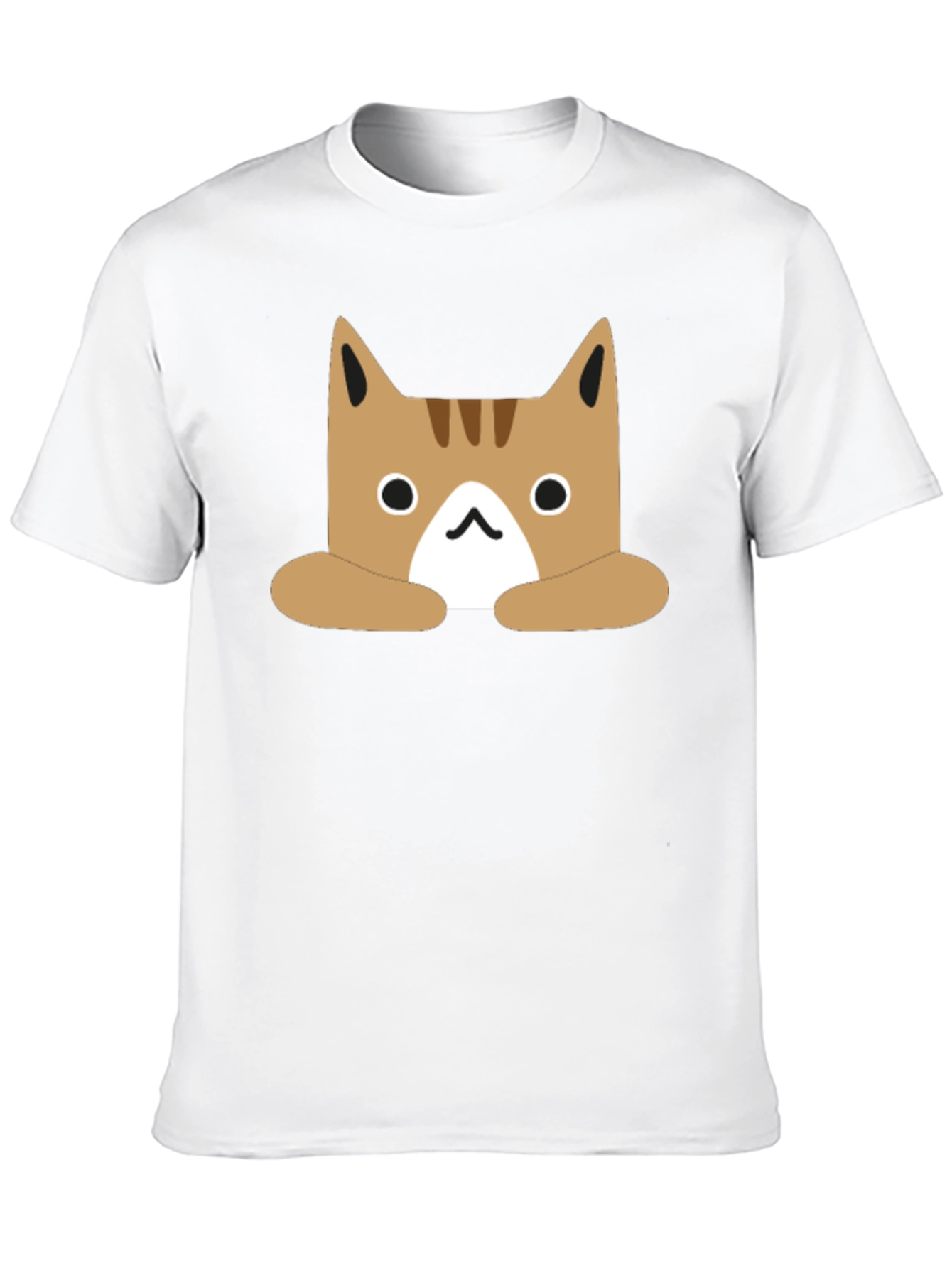 Cute Cartoon Cat Graphic Black T-Shirt