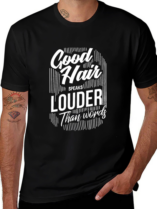 Good Hair Speaks Louder Graphic Tee - Black
