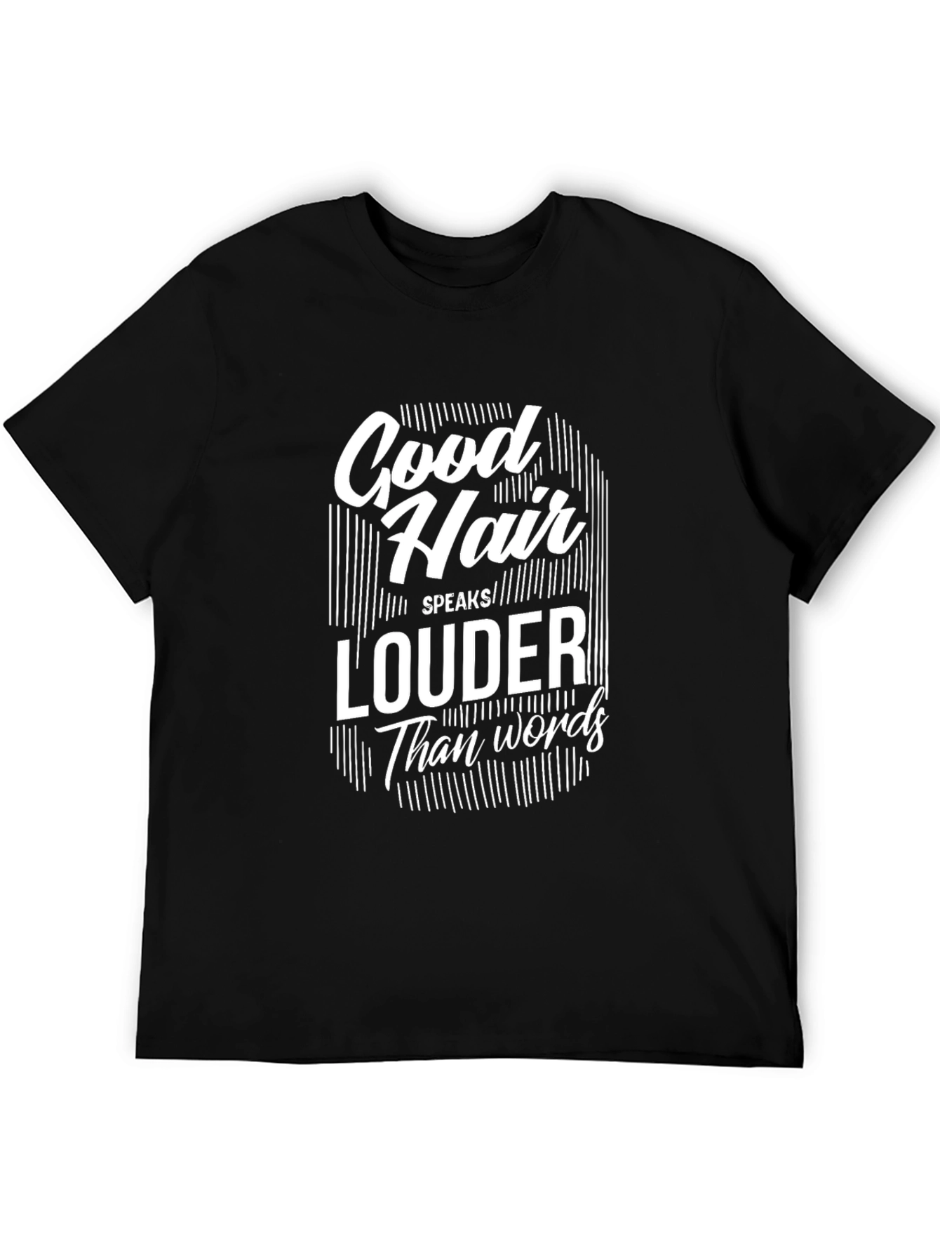 Good Hair Speaks Louder Graphic Tee - Black