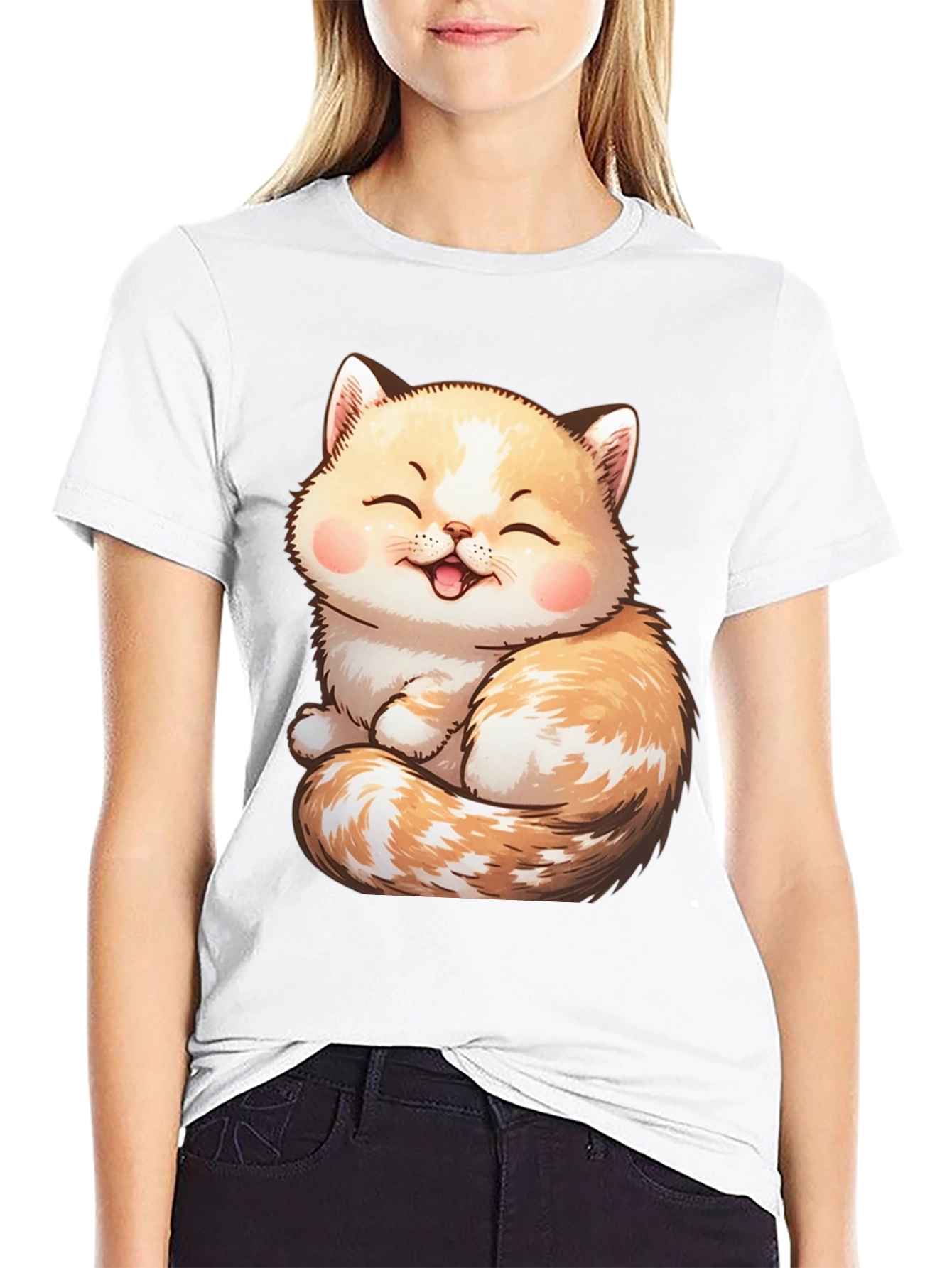 Cute Cat Graphic Tee - Soft & Comfortable