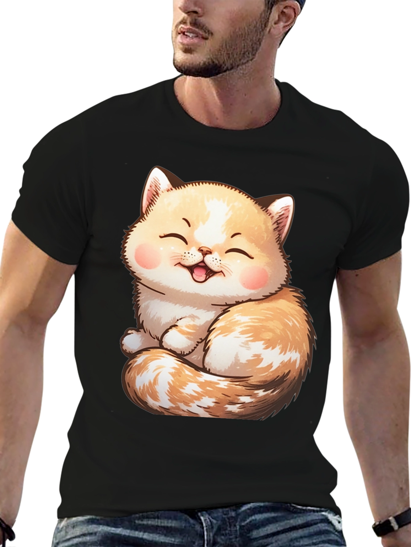 Cute Cat Graphic Tee - Soft & Comfortable