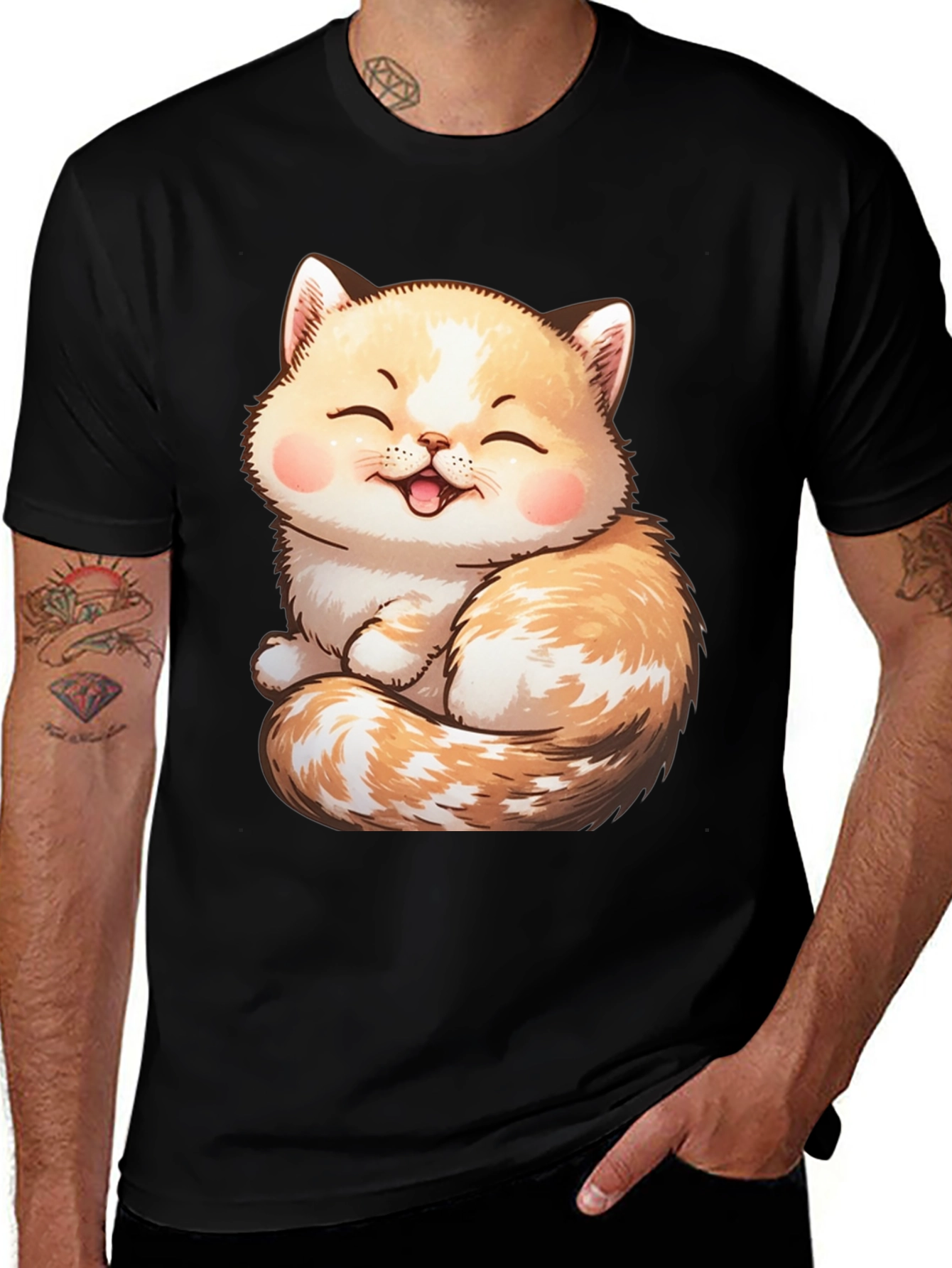 Cute Cat Graphic Tee - Soft & Comfortable