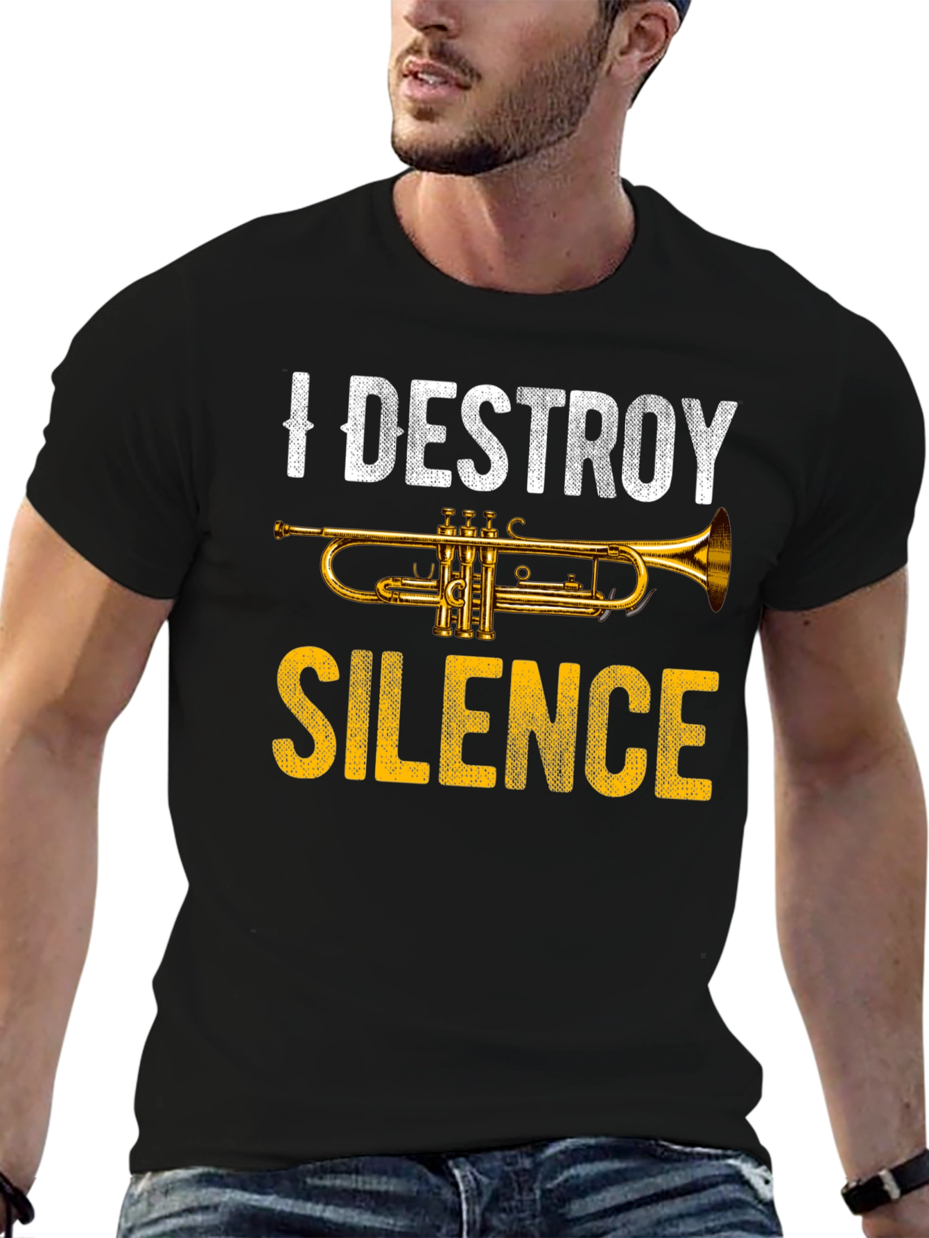 I Destroy Silence Trumpet Graphic Tee - Music Lover