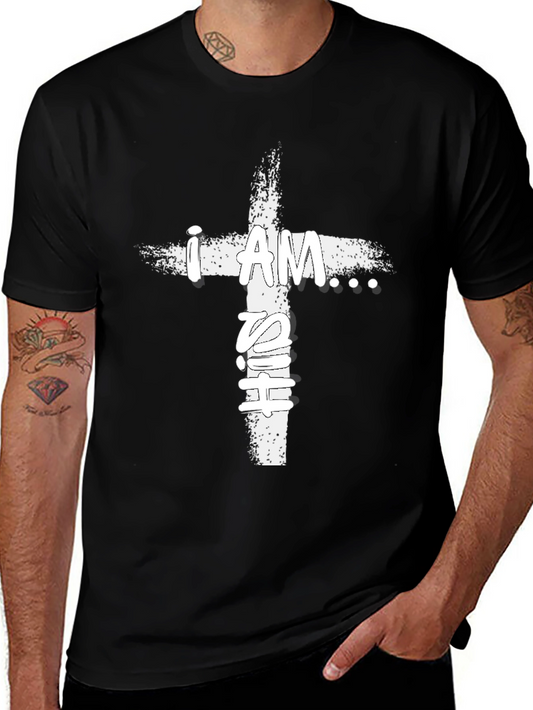 I AM T-Shirt Christian Cross Design