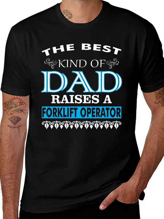 Best Dad Raises Forklift Operator Graphic T-Shirt