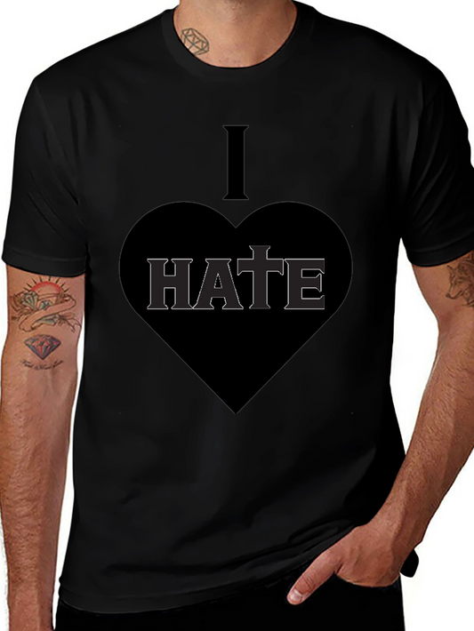 I Heart Hate Graphic T-Shirt - Dark Humor Tee
