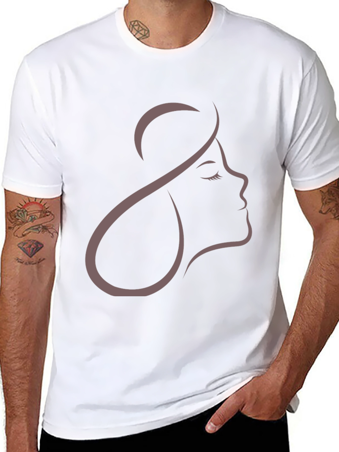 Elegant Woman Silhouette Graphic T-Shirt
