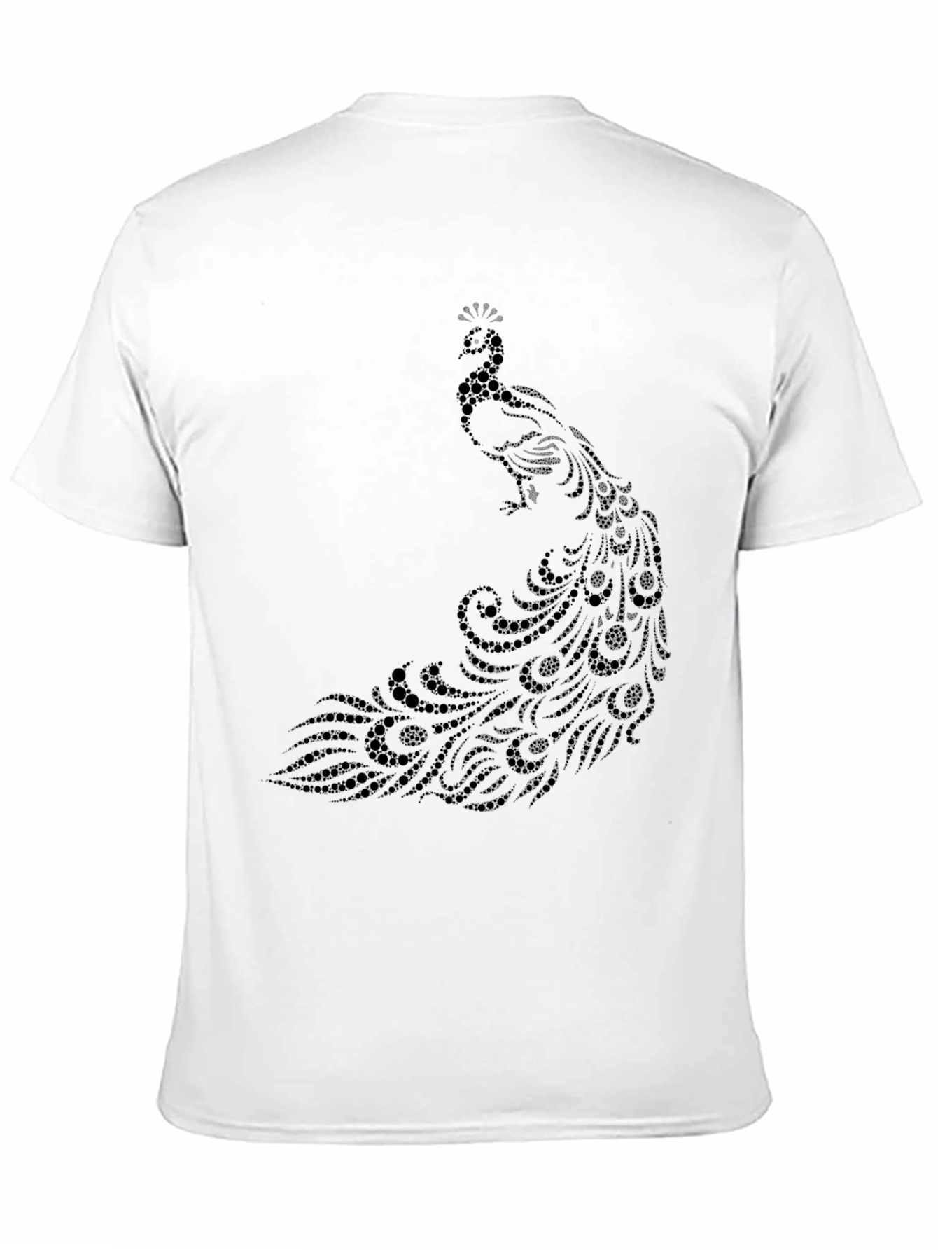 Elegant Black Peacock Graphic Tee - Stylish and Unique