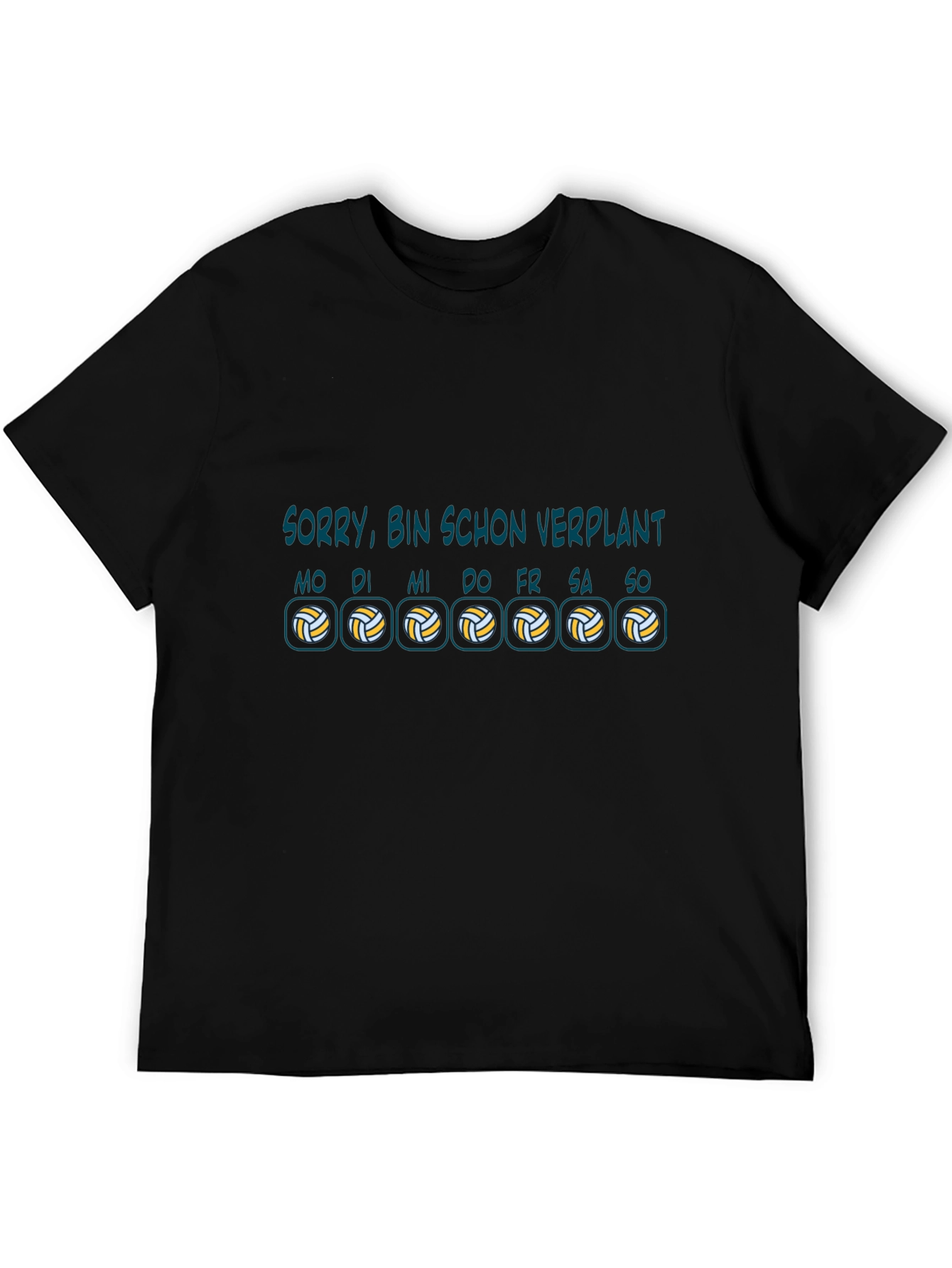 Volleyball Schedule Black T-Shirt