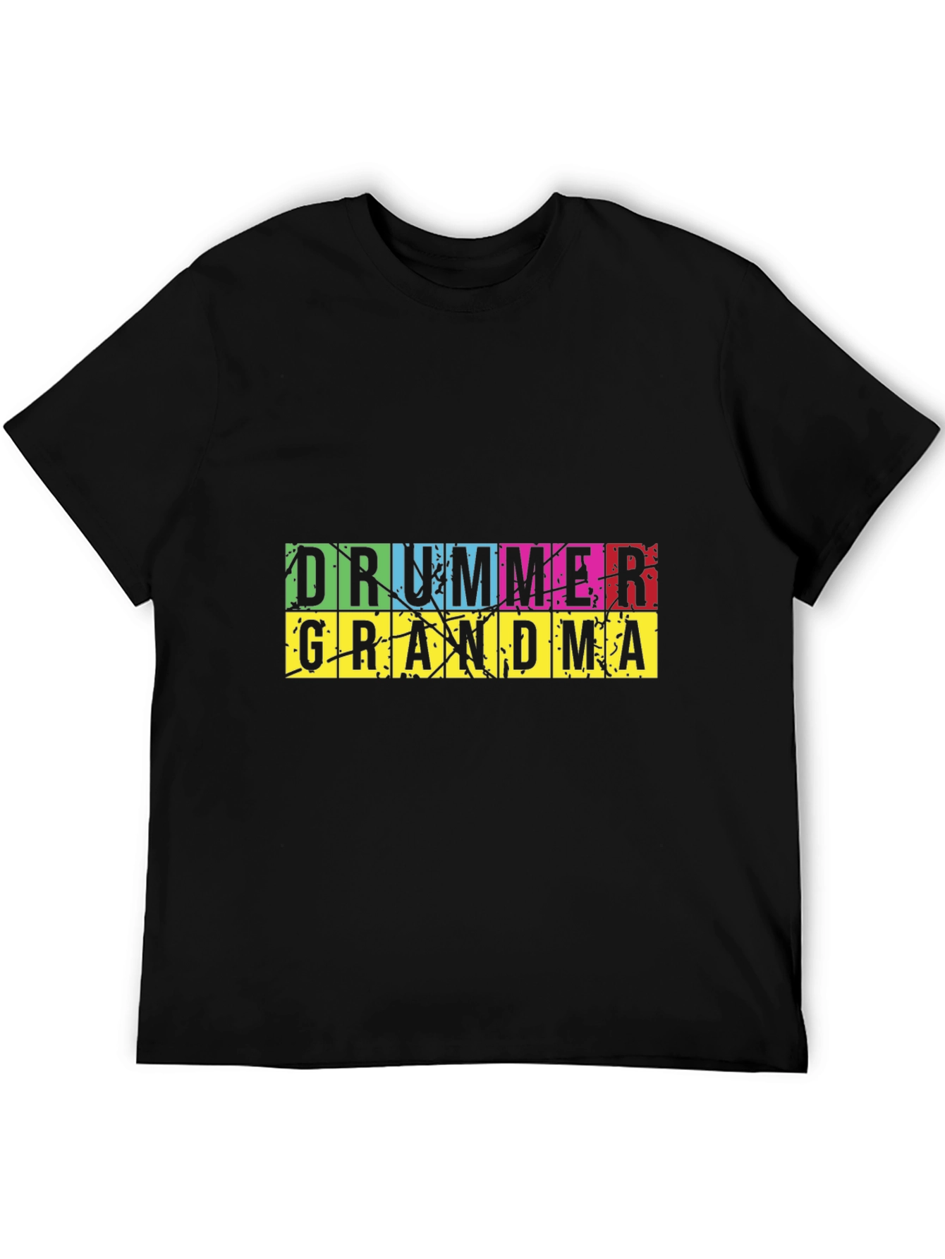 Drummer Grandma Graphic T-Shirt - Black