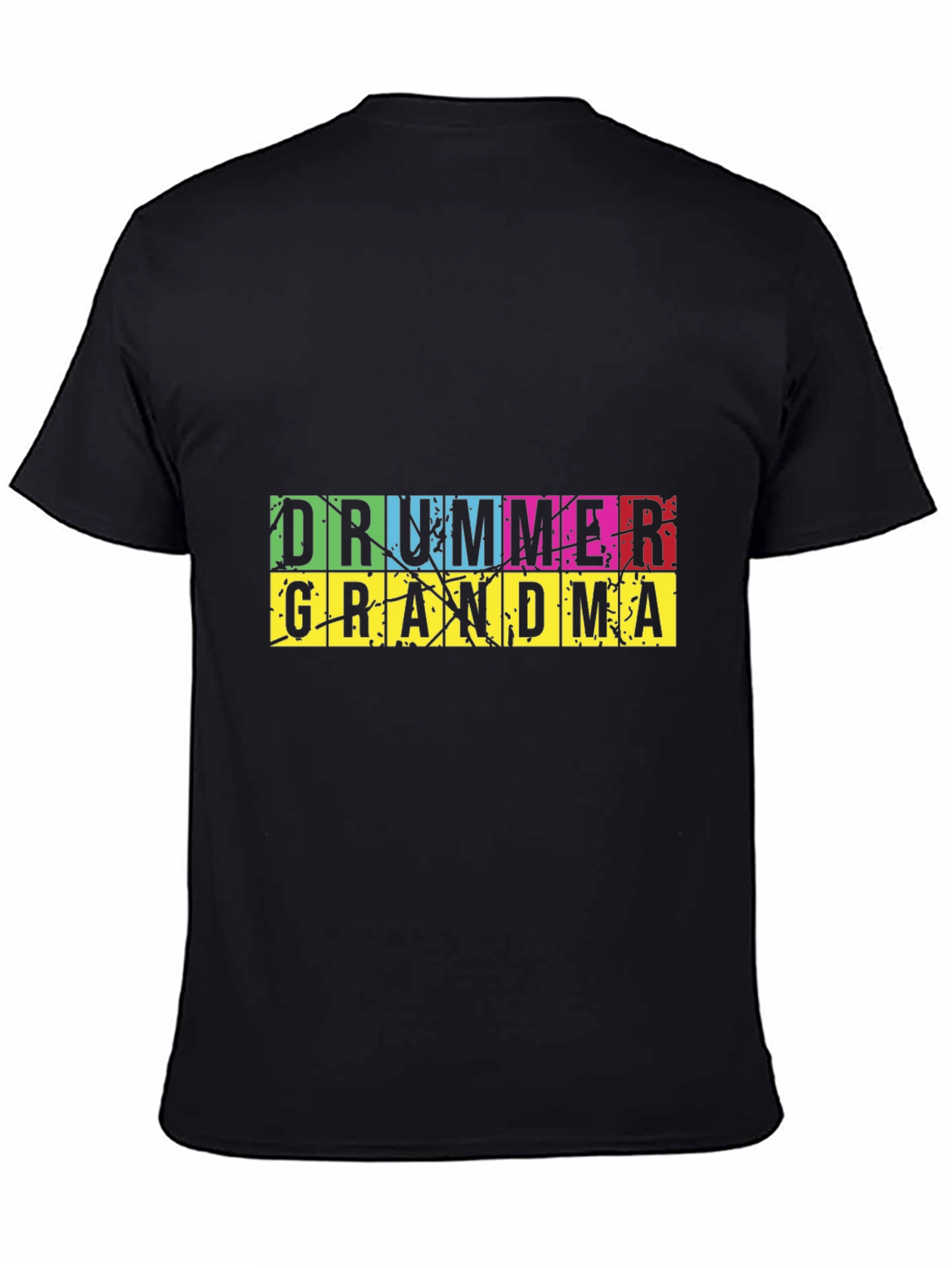 Drummer Grandma Graphic T-Shirt - Black