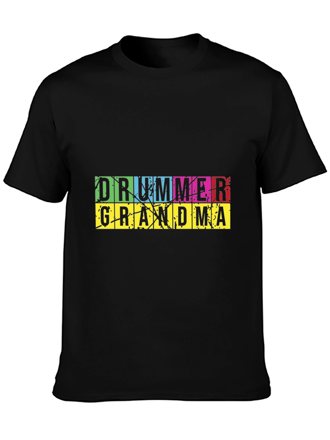 Drummer Grandma Graphic T-Shirt - Black