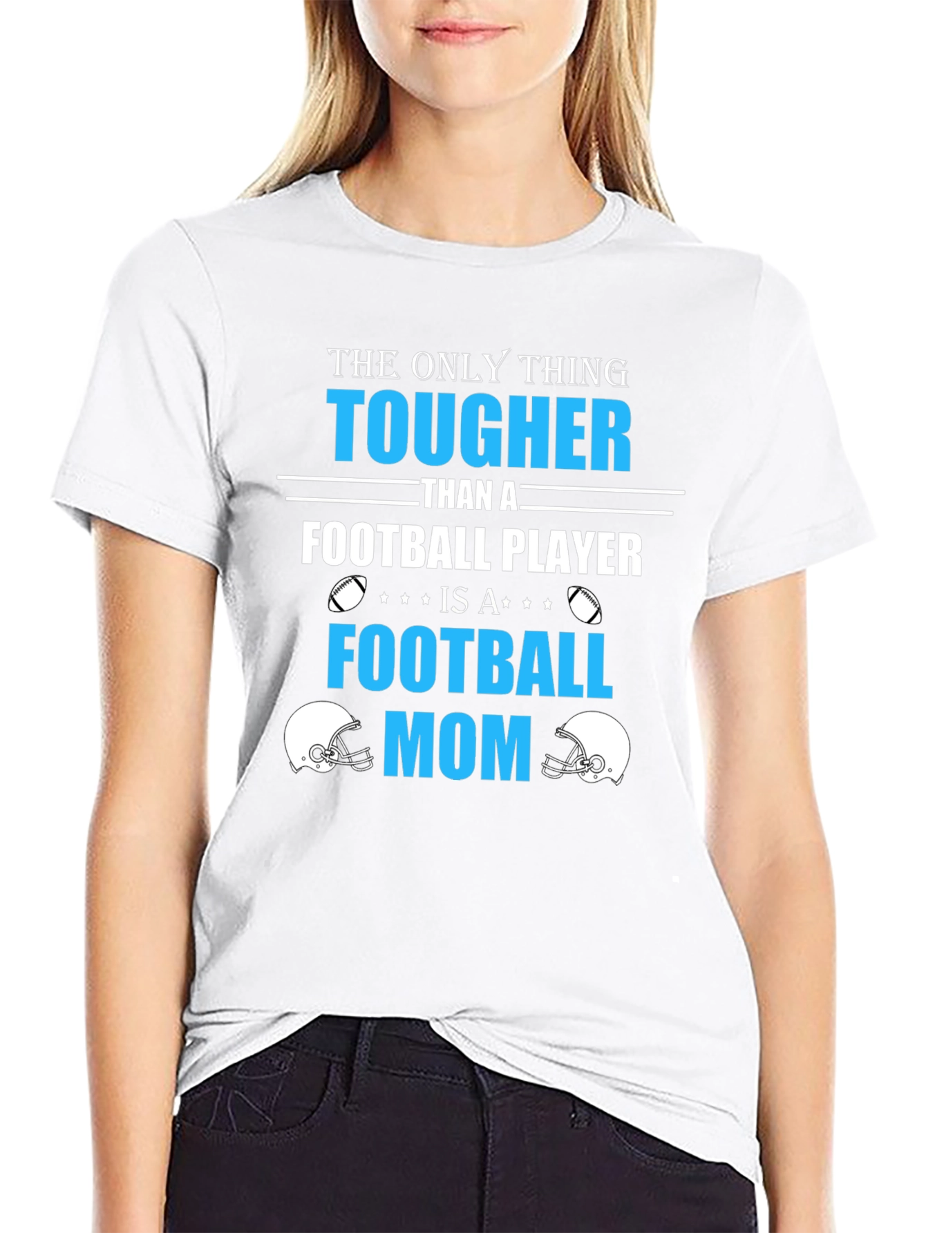 Tougher Than Football Player - Football Mom T-Shirt