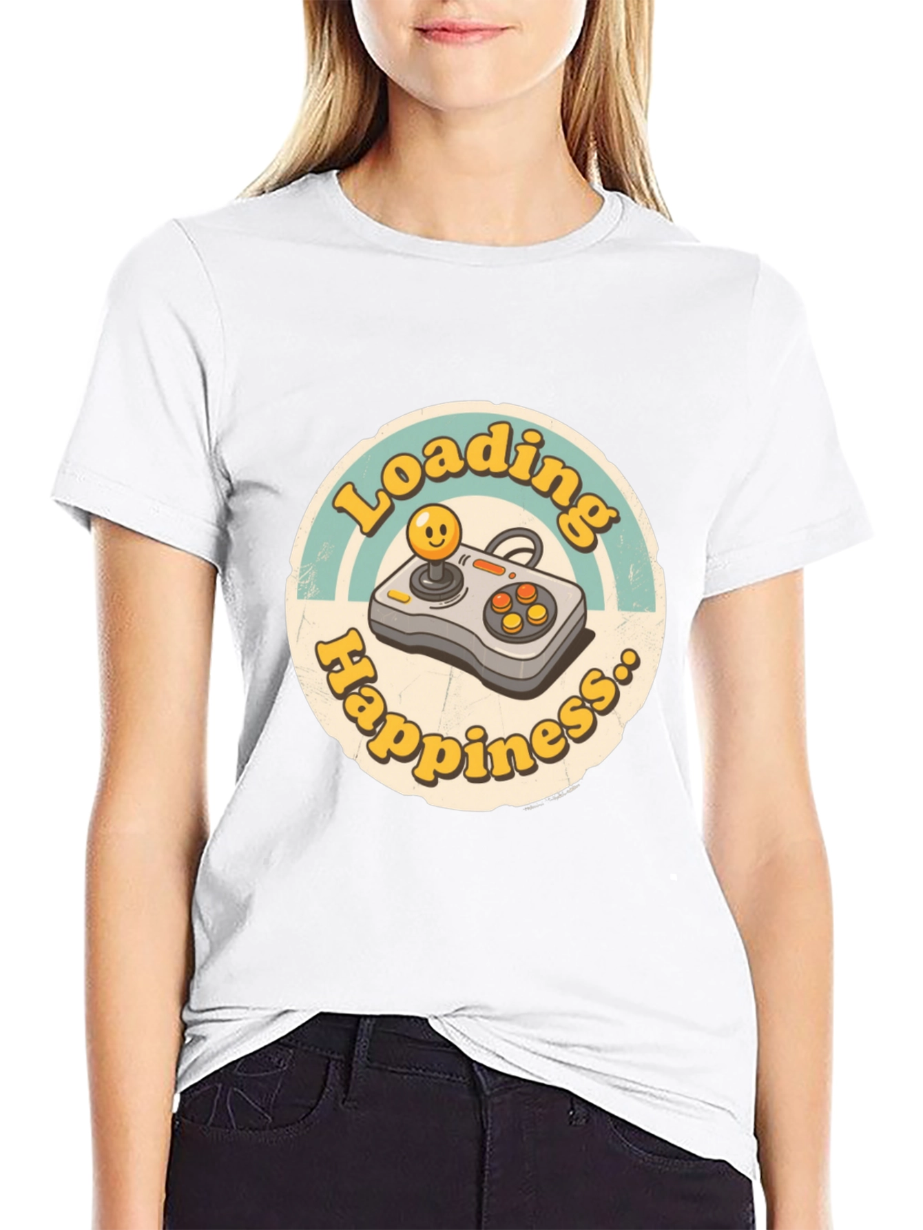Loading Happiness Retro Gaming T-Shirt