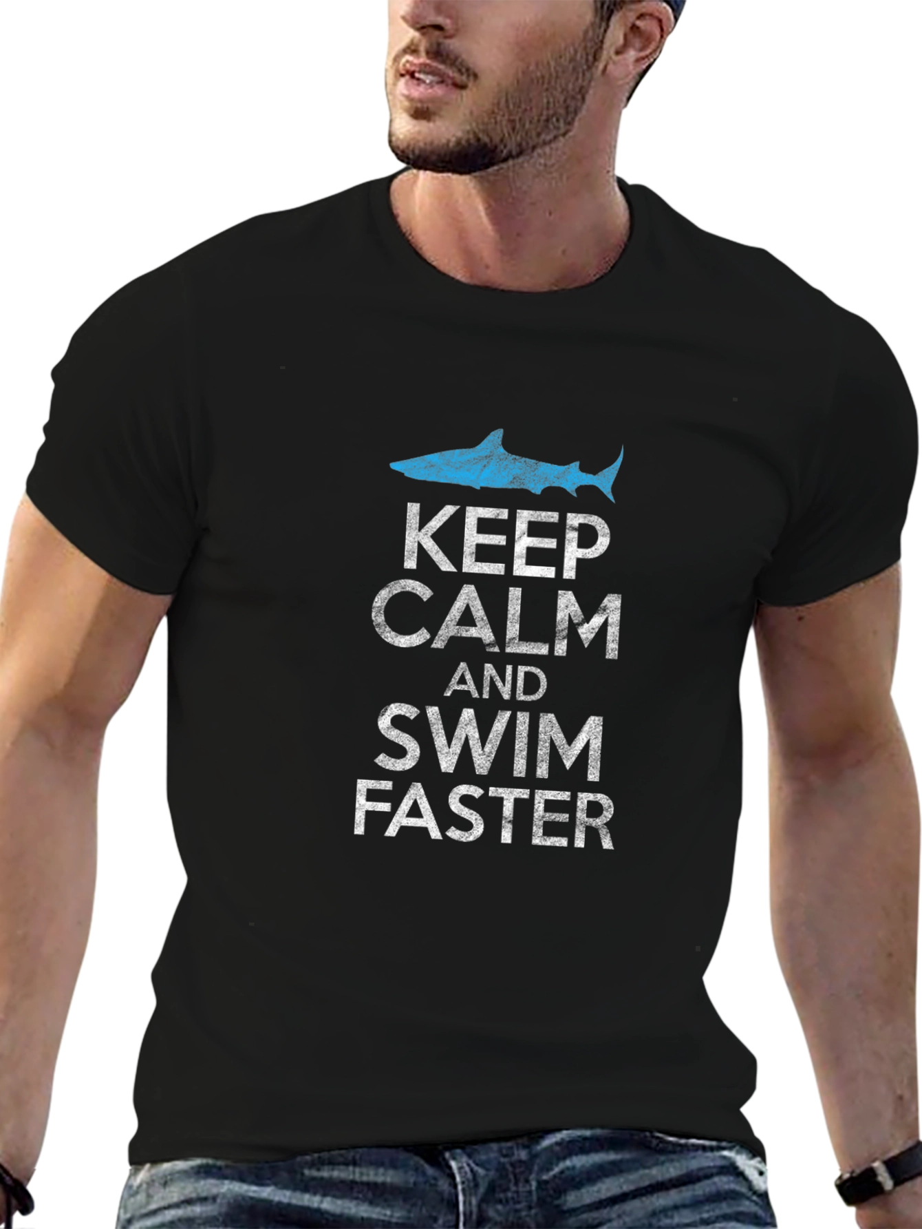 Keep Calm and Swim Faster Shark T-Shirt