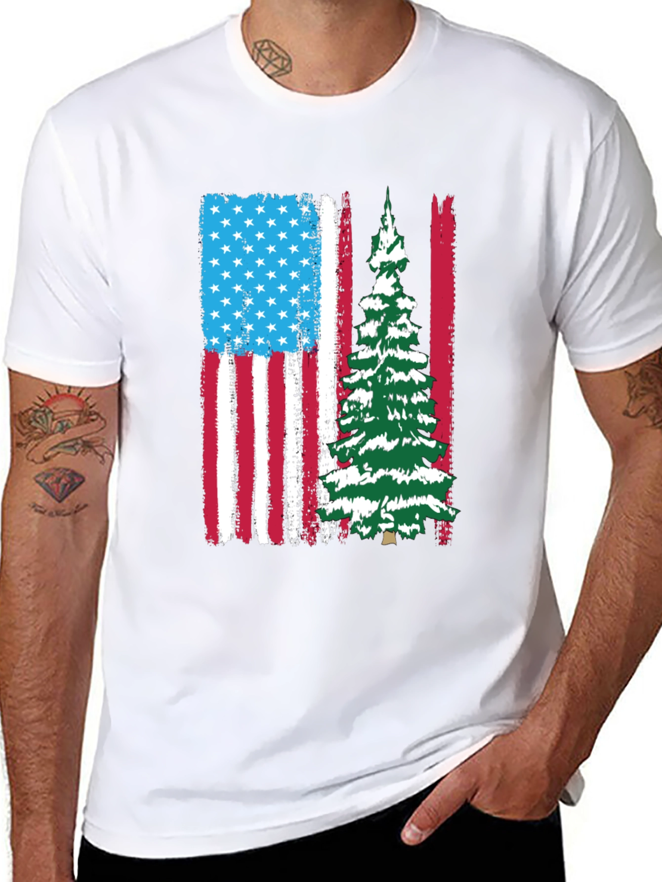 Patriotic Christmas Tree T-Shirt