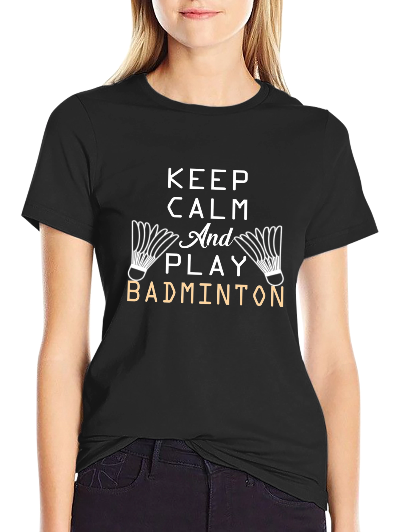 Keep Calm and Play Badminton Graphic Tee