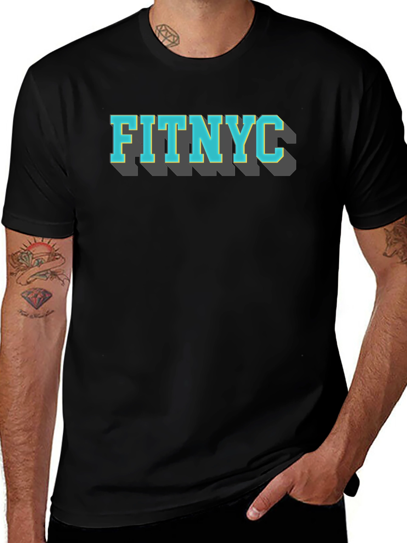 FITNYC Graphic Tee - Black Cotton T-Shirt