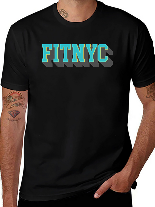FITNYC Graphic Tee - Black Cotton T-Shirt