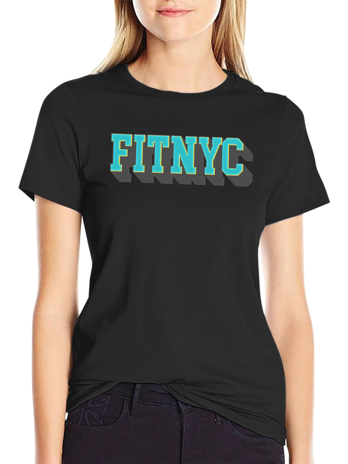 FITNYC Graphic Tee - Black Cotton T-Shirt