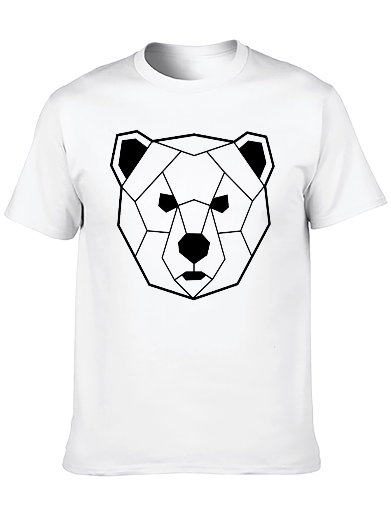 Geometric Bear Graphic Tee - Modern Black T-Shirt