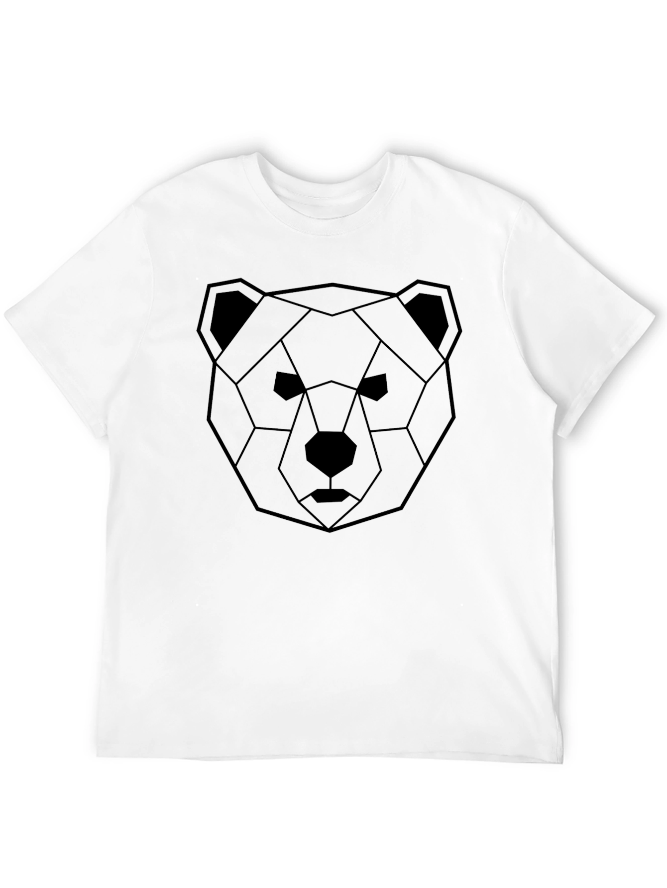 Geometric Bear Graphic Tee - Modern Black T-Shirt