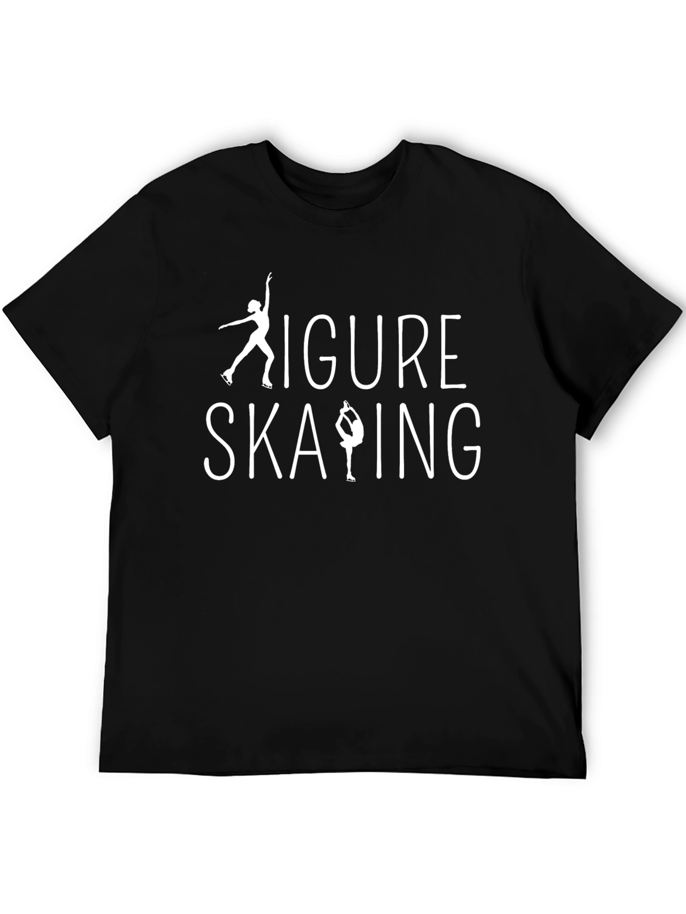 Figure Skating Graphic Tee - Black Cotton T-Shirt