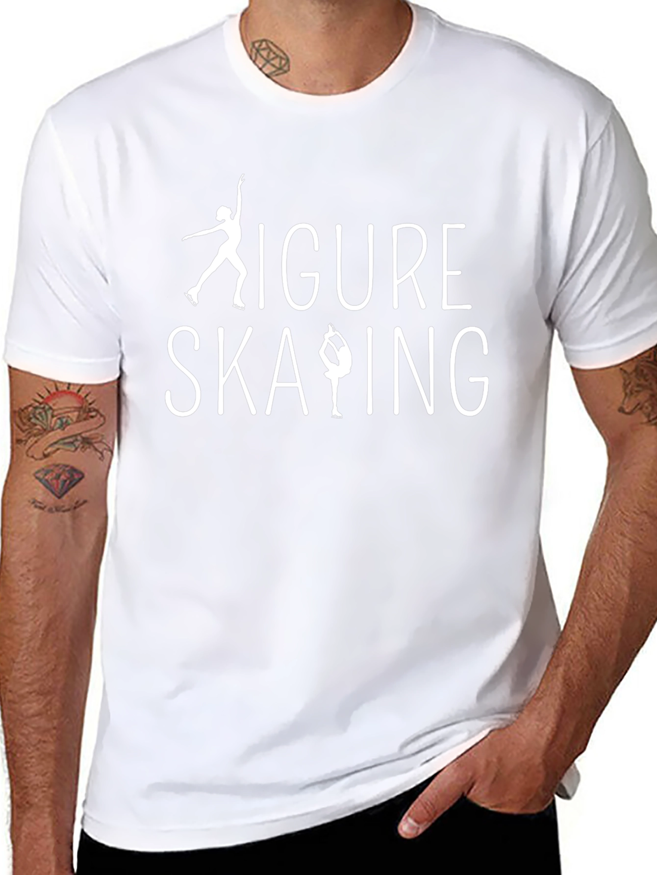 Figure Skating Graphic Tee - Black Cotton T-Shirt