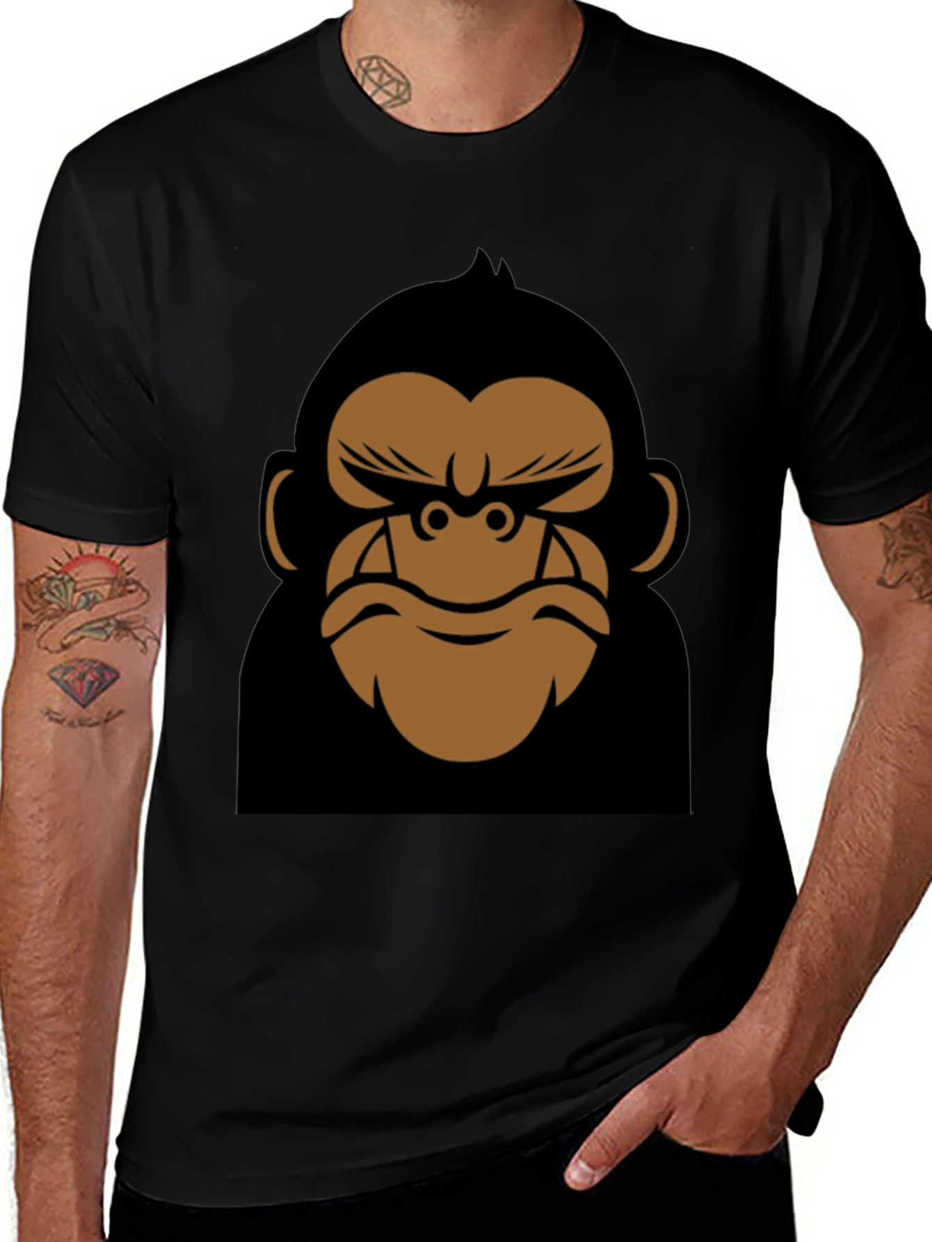 Cool Gorilla Graphic Tee - Black Cotton T-Shirt