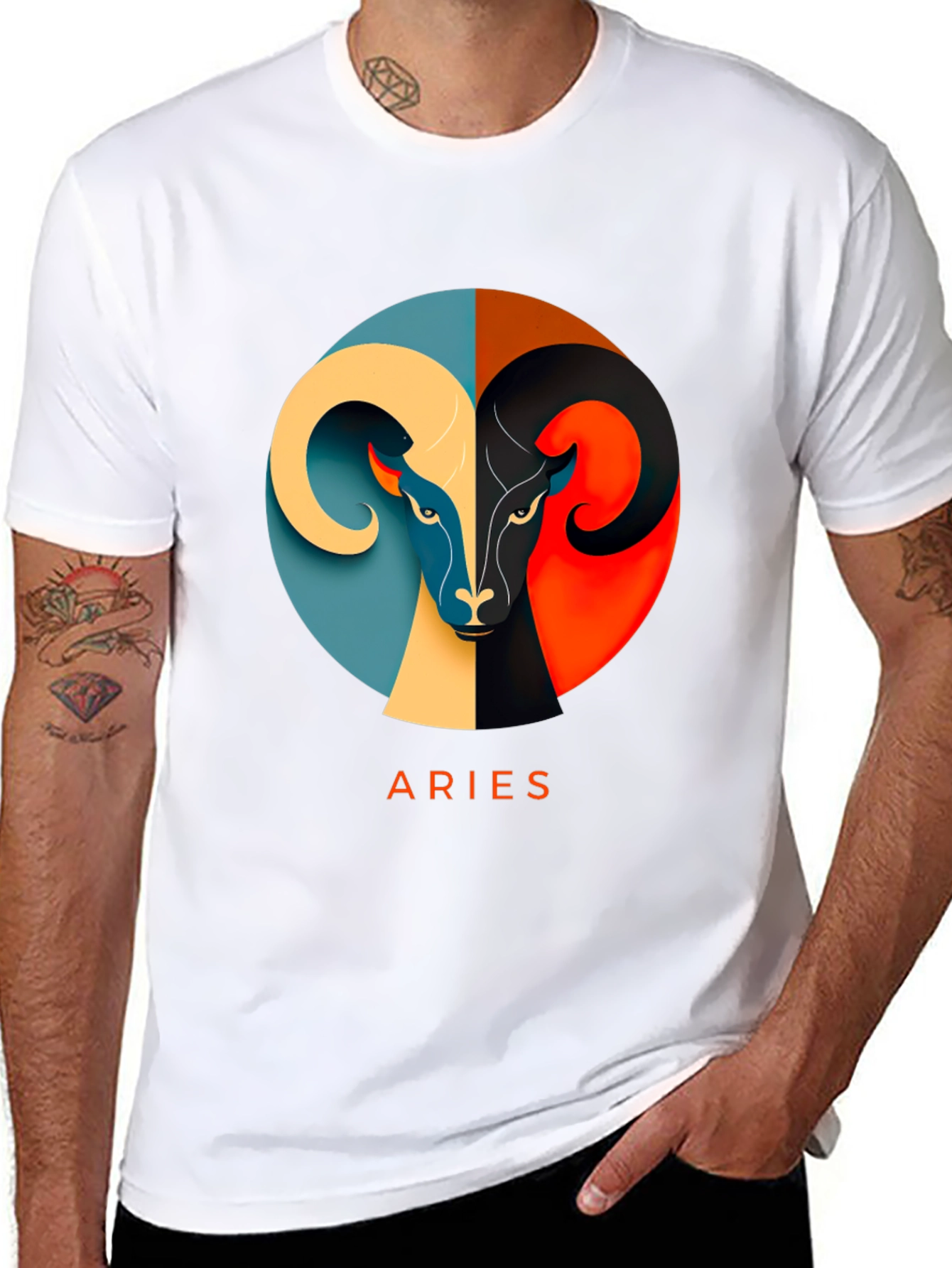 Aries Zodiac T-Shirt - Modern Graphic Design