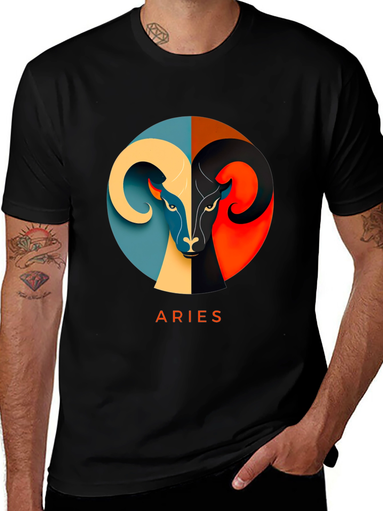 Aries Zodiac T-Shirt - Modern Graphic Design