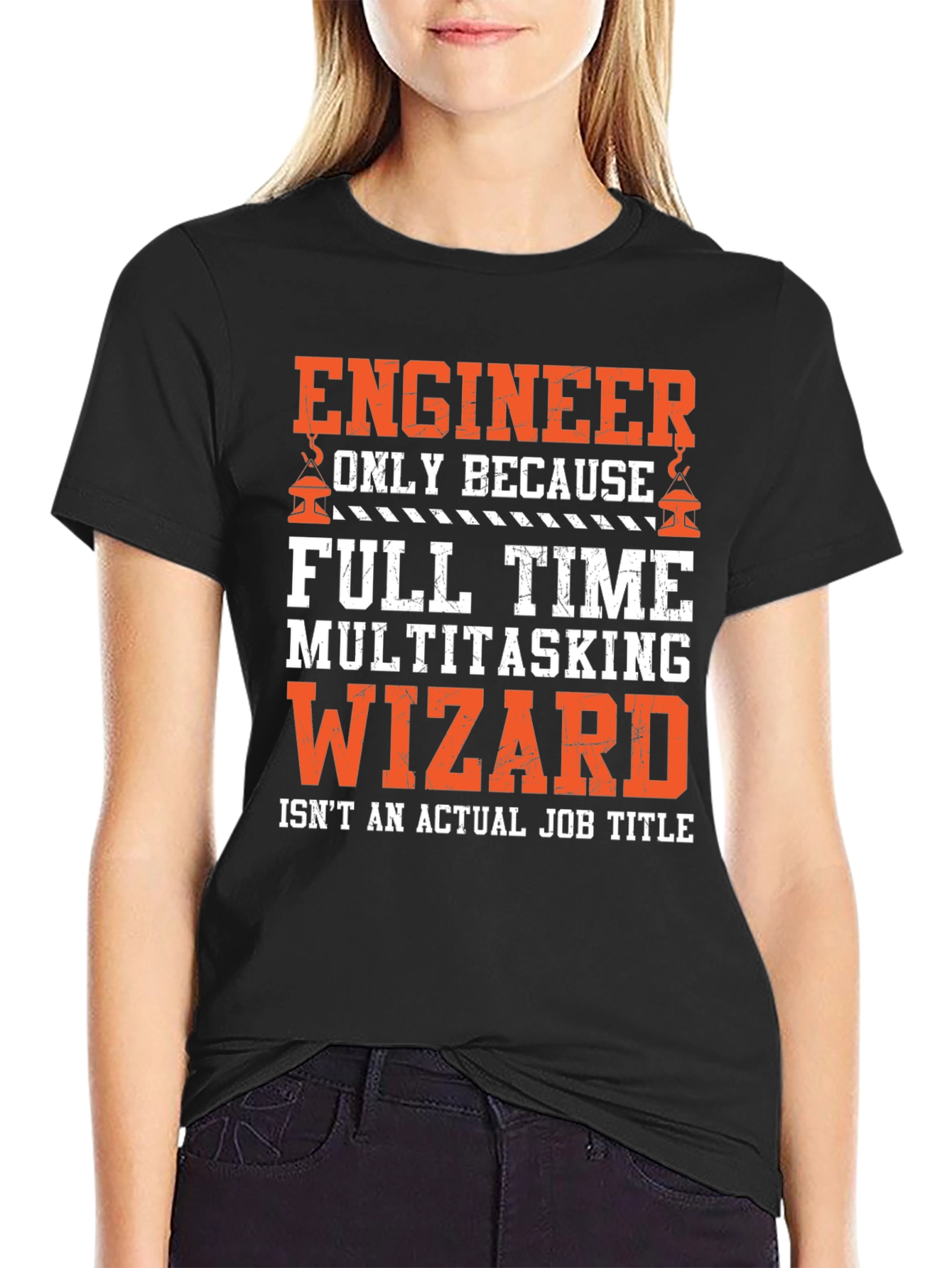Engineer Multitasking Wizard Black Graphic T-Shirt